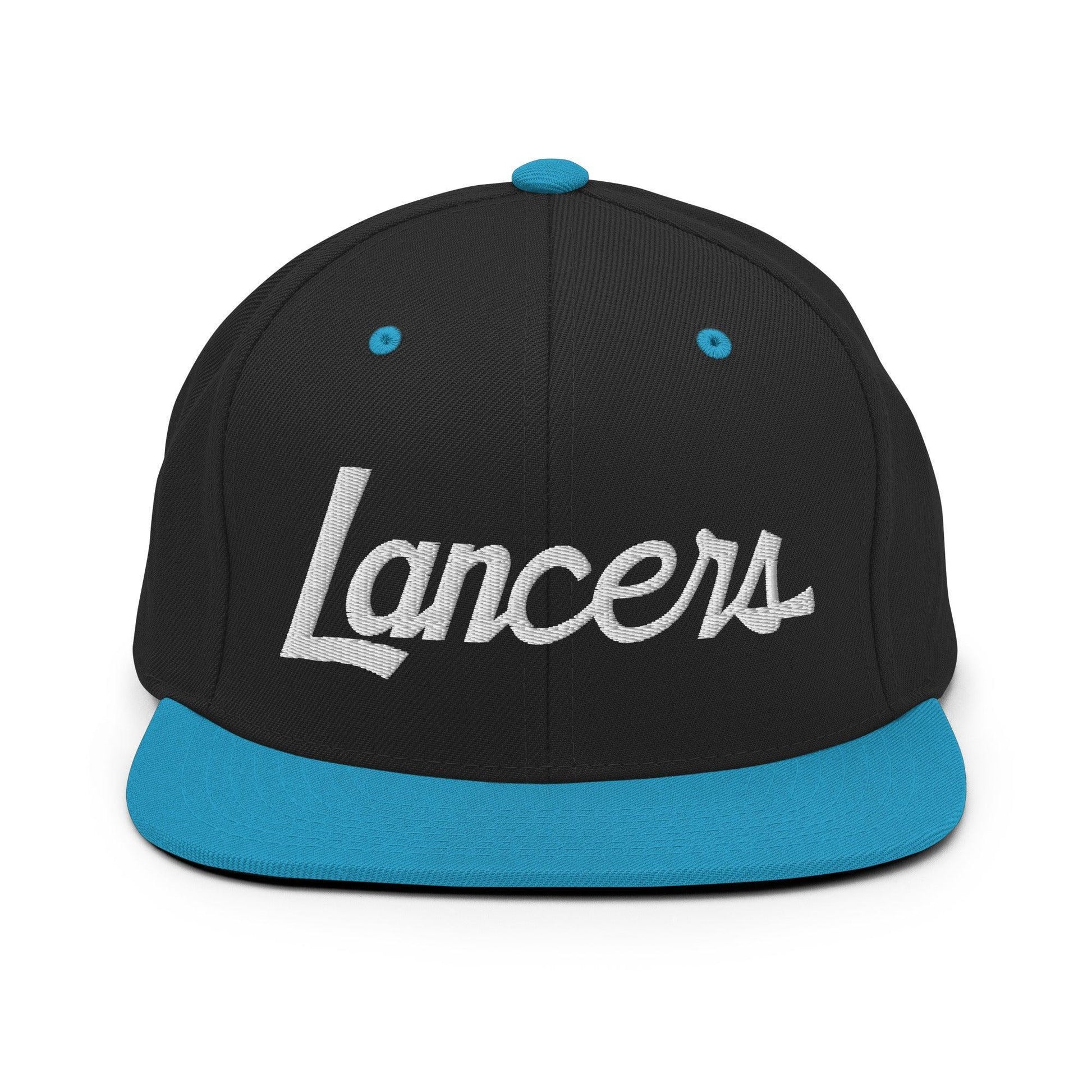 Lancers School Mascot Script Snapback Hat Black/ Teal