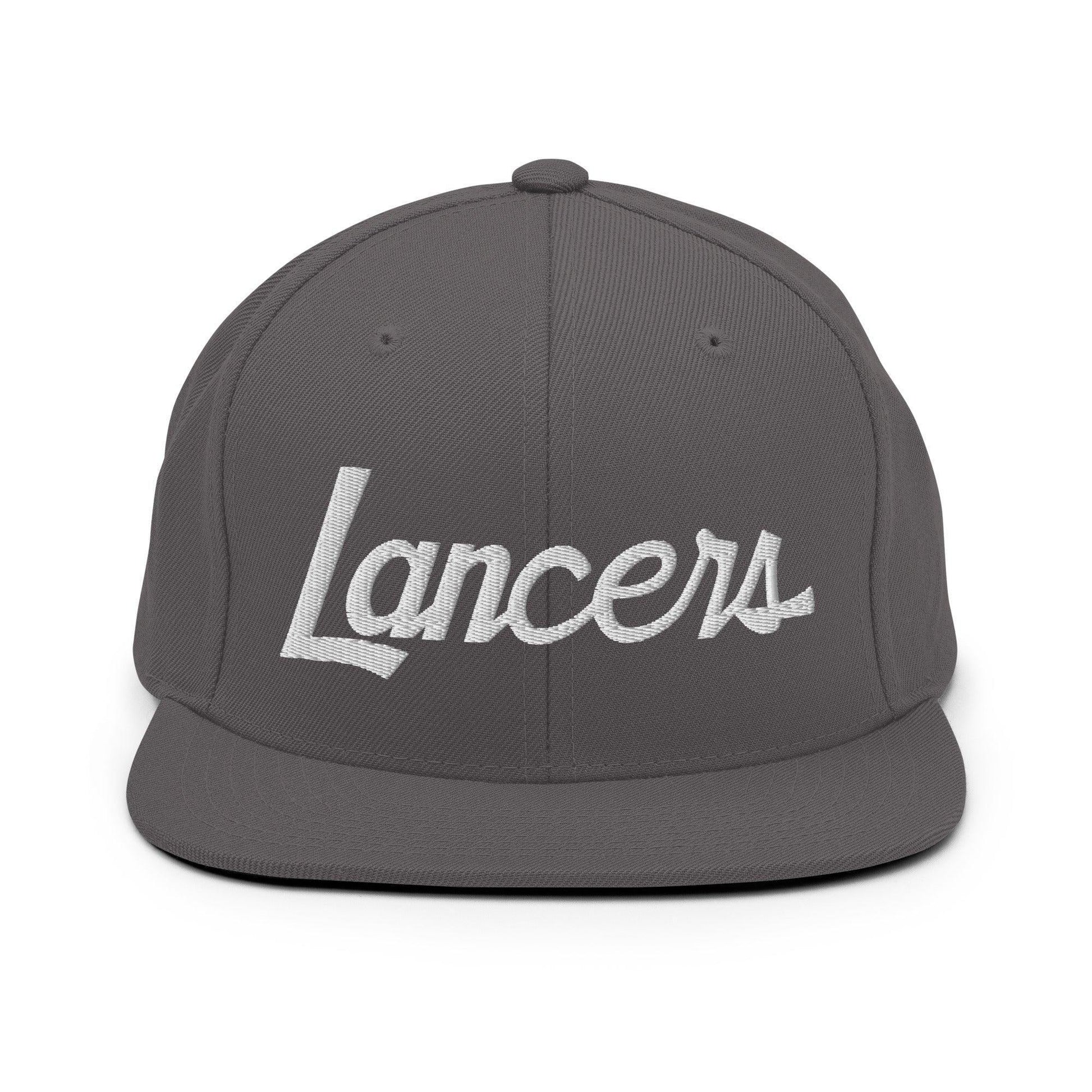 Lancers School Mascot Script Snapback Hat Dark Grey