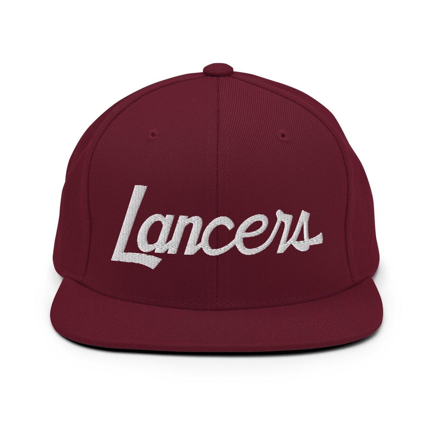 Lancers School Mascot Script Snapback Hat Maroon