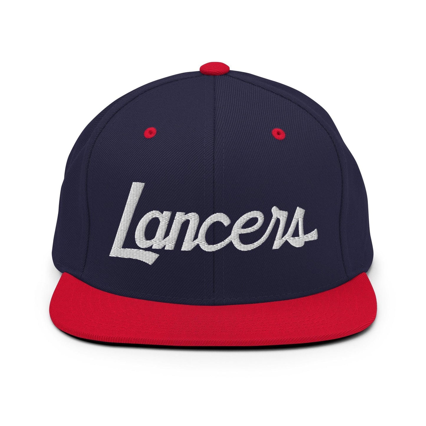 Lancers School Mascot Script Snapback Hat Navy/ Red