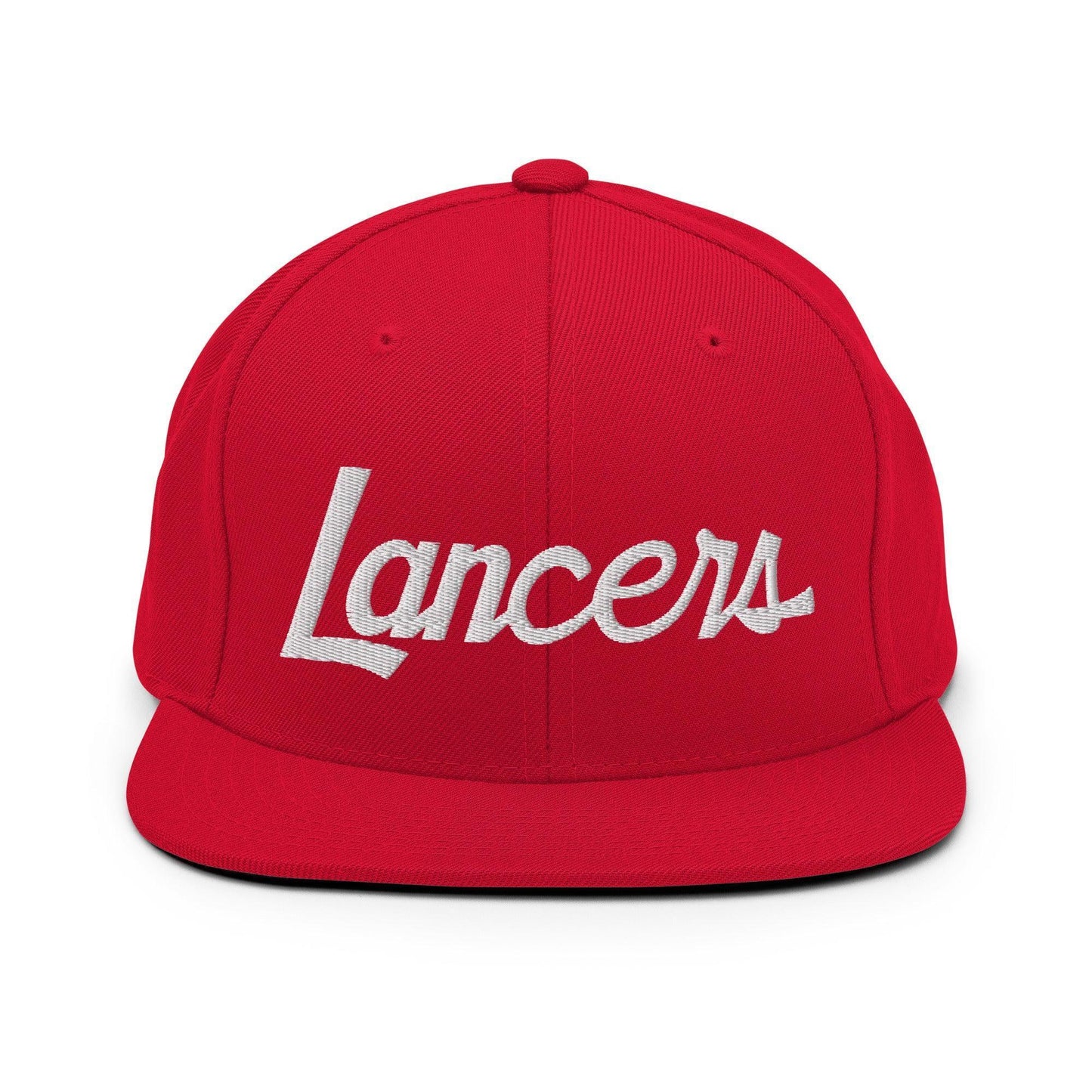 Lancers School Mascot Script Snapback Hat Red