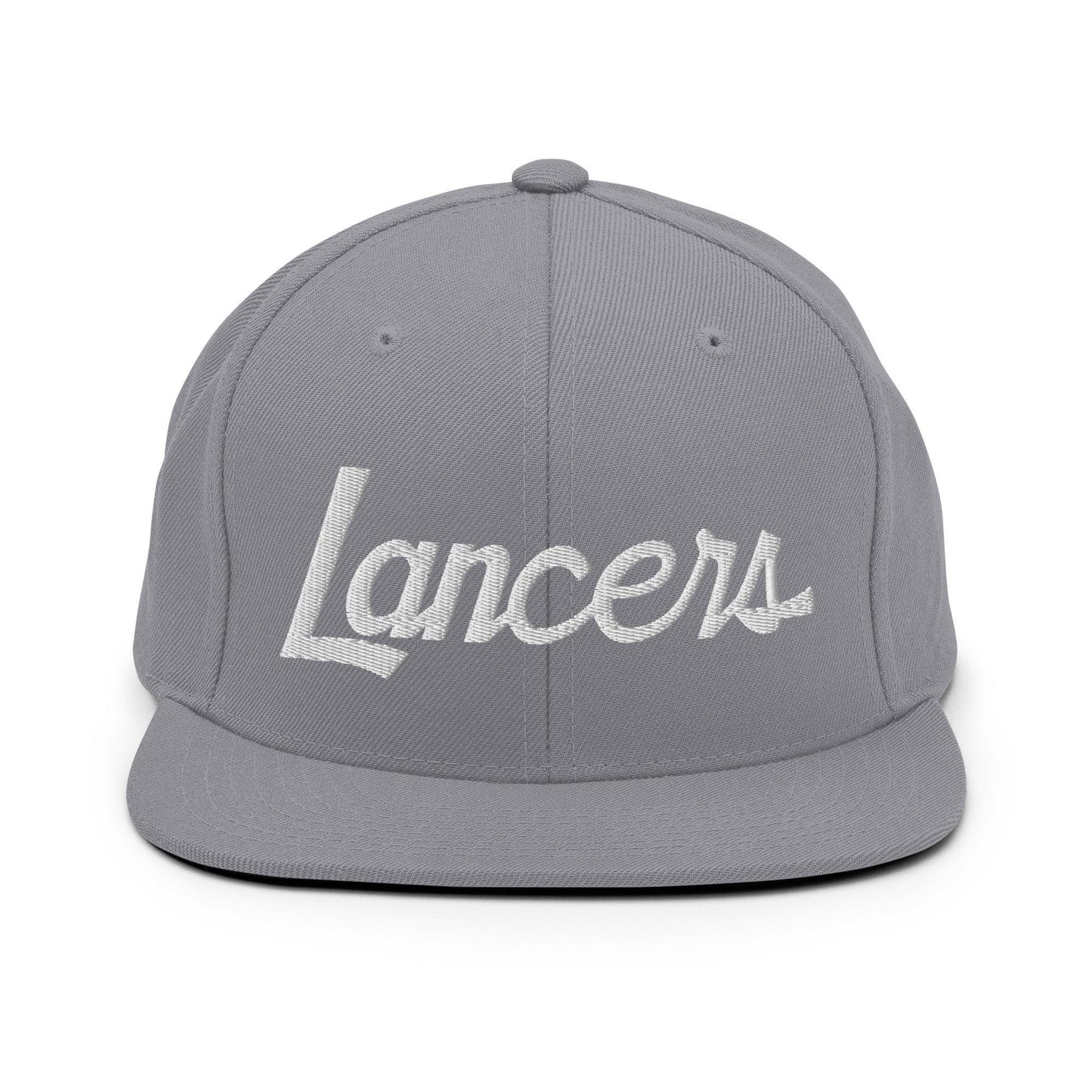 Lancers School Mascot Script Snapback Hat Silver