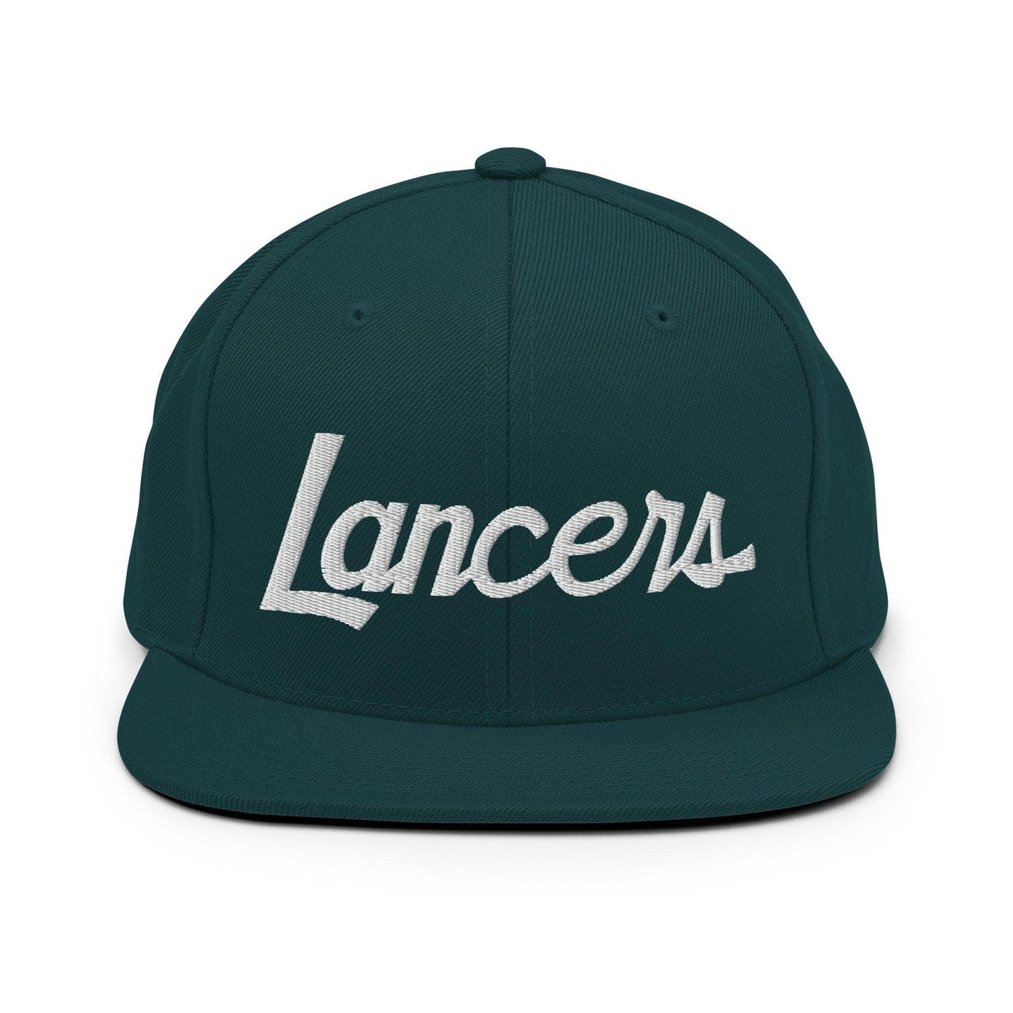 Lancers School Mascot Script Snapback Hat Spruce