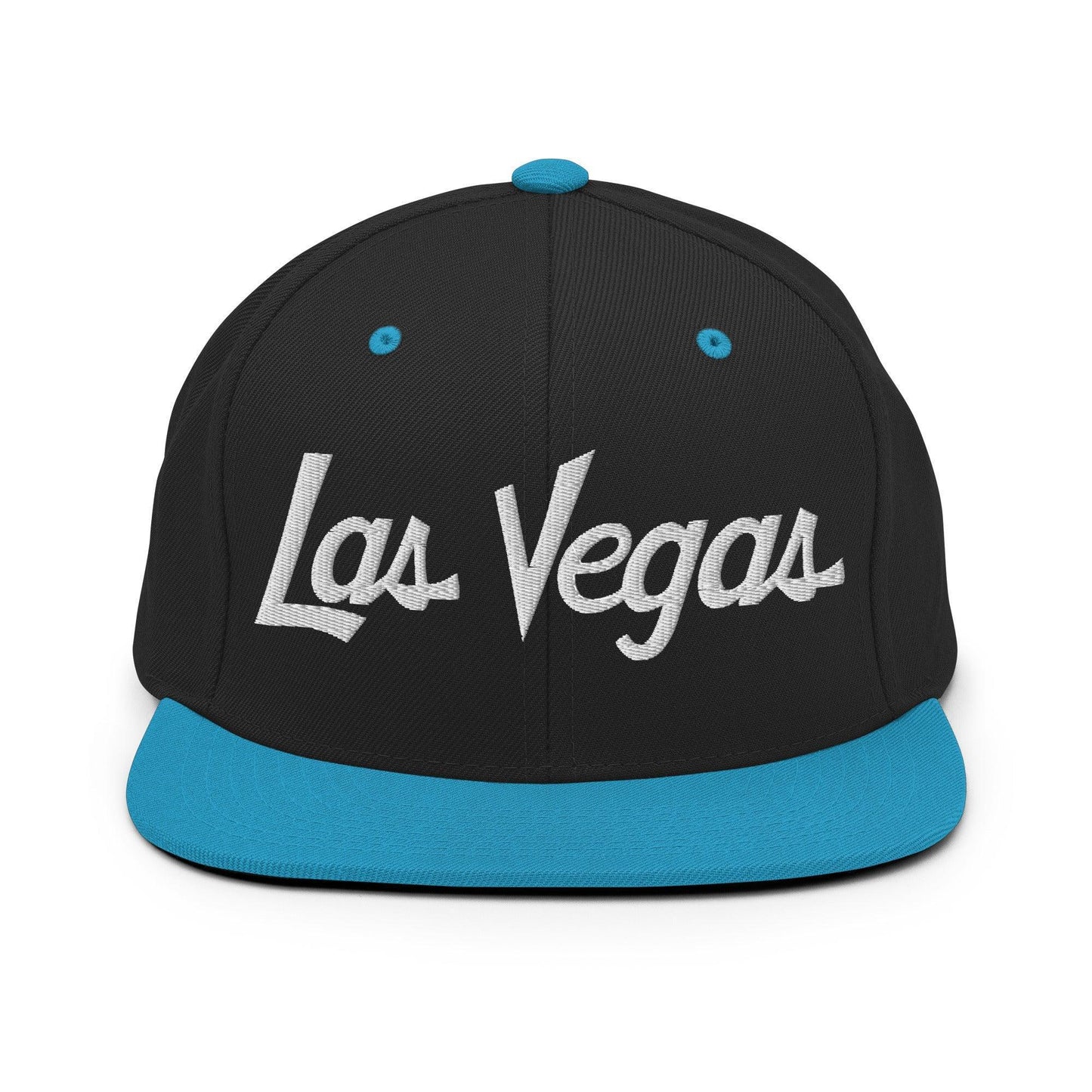 Las Vegas Script Snapback Hat Black/ Teal
