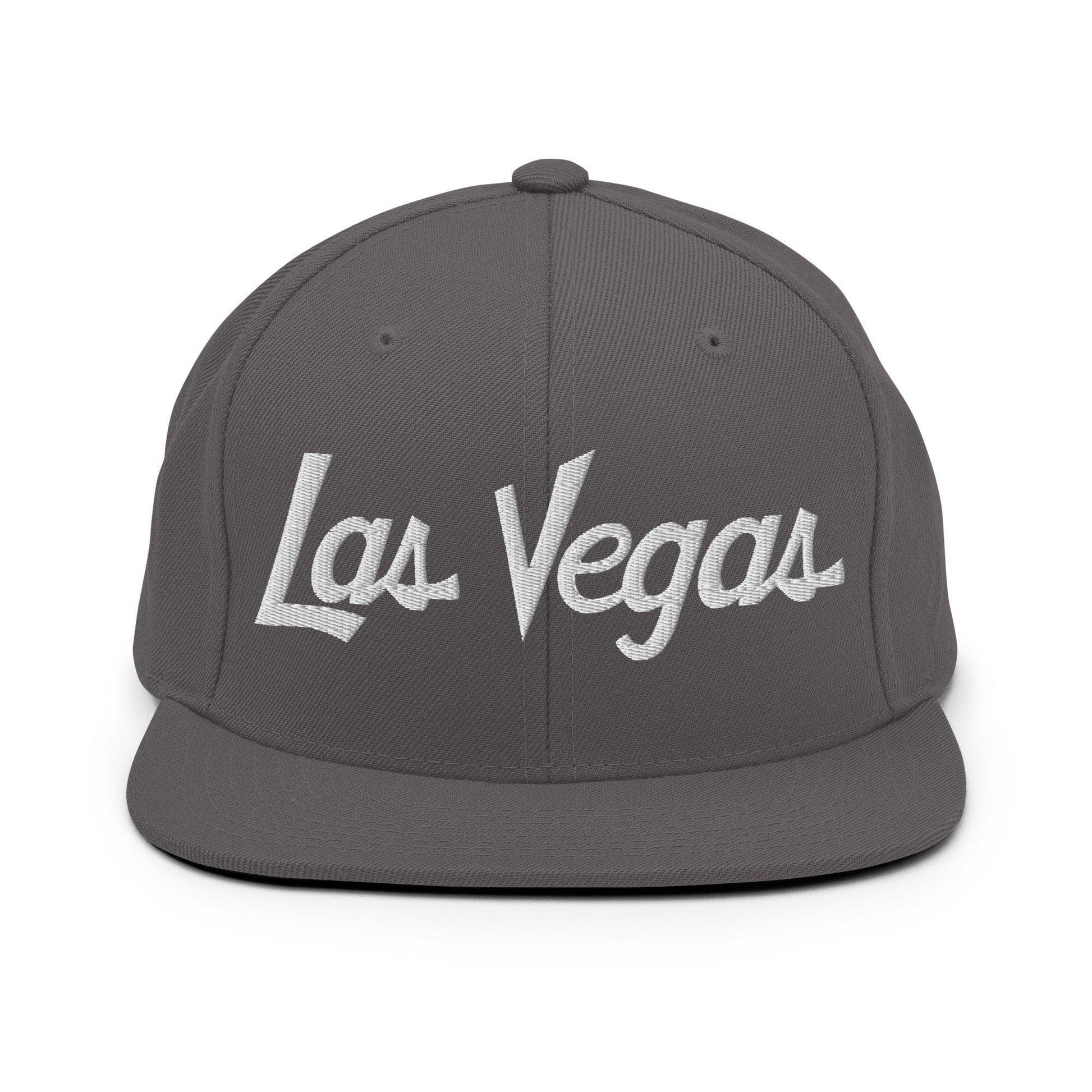 Las Vegas Script Snapback Hat Dark Grey