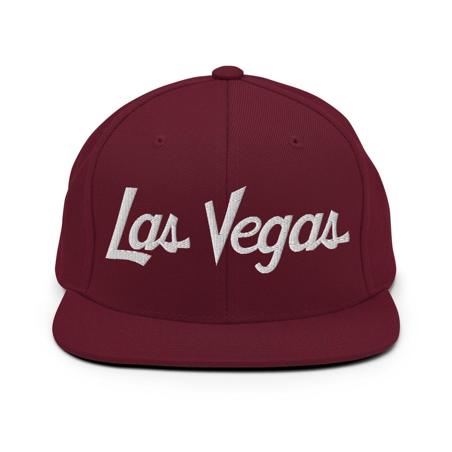Las Vegas Script Snapback Hat Maroon