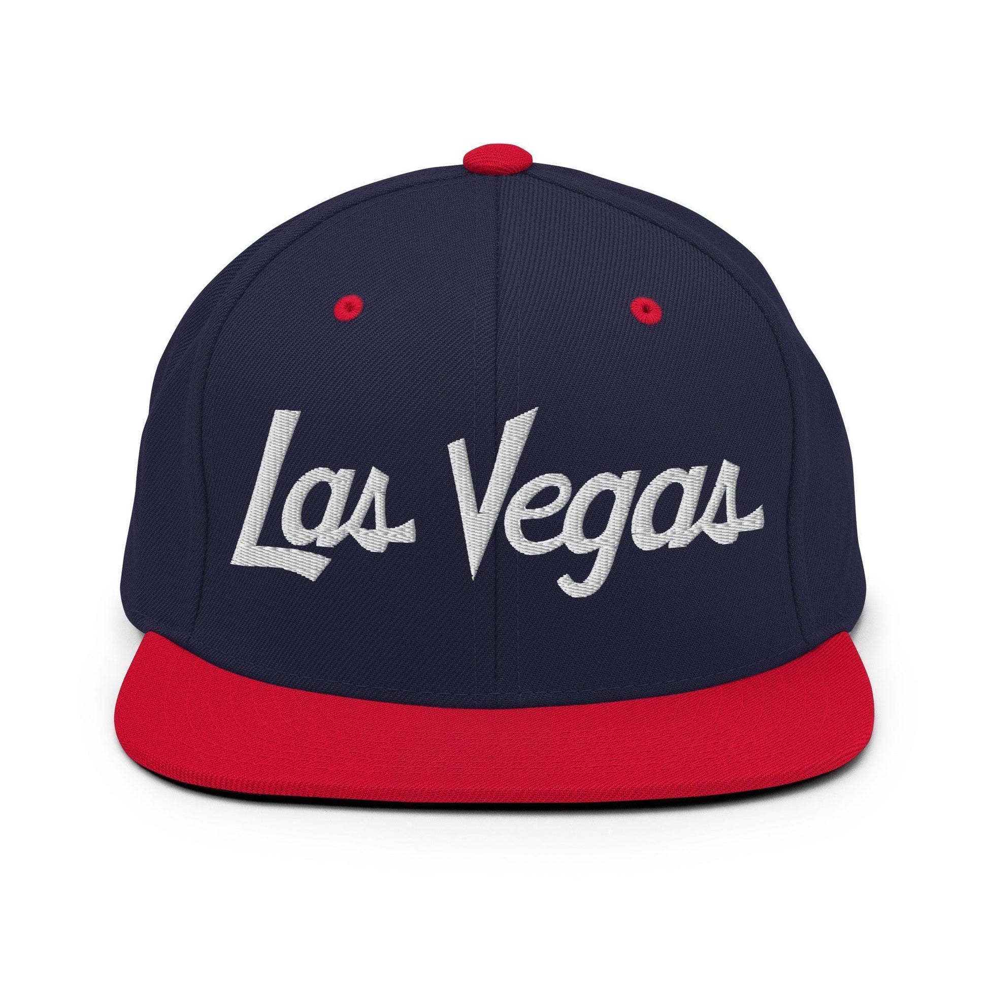 Las Vegas Script Snapback Hat Navy/ Red