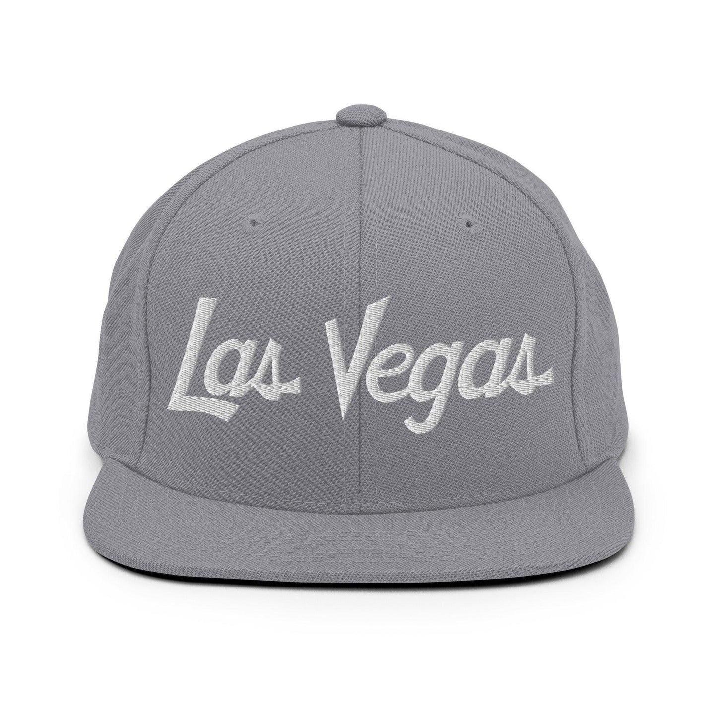 Las Vegas Script Snapback Hat Silver