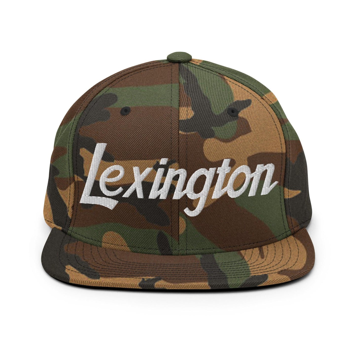 Lexington Script Snapback Hat Green Camo