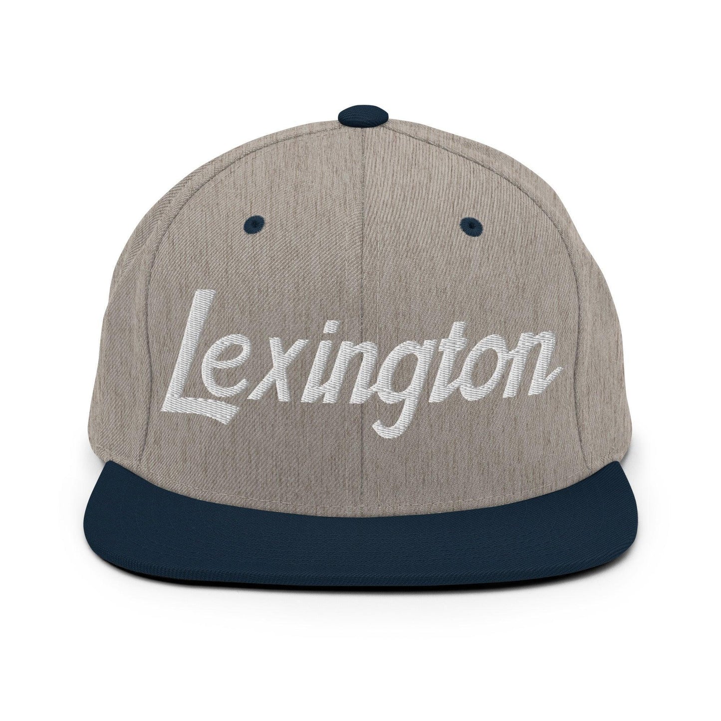 Lexington Script Snapback Hat Heather Grey/ Navy