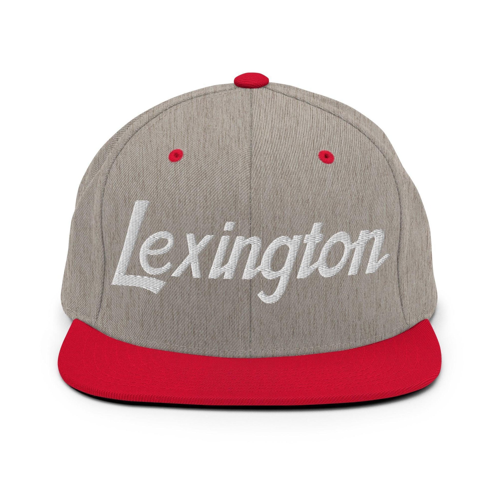 Lexington Script Snapback Hat Heather Grey/ Red