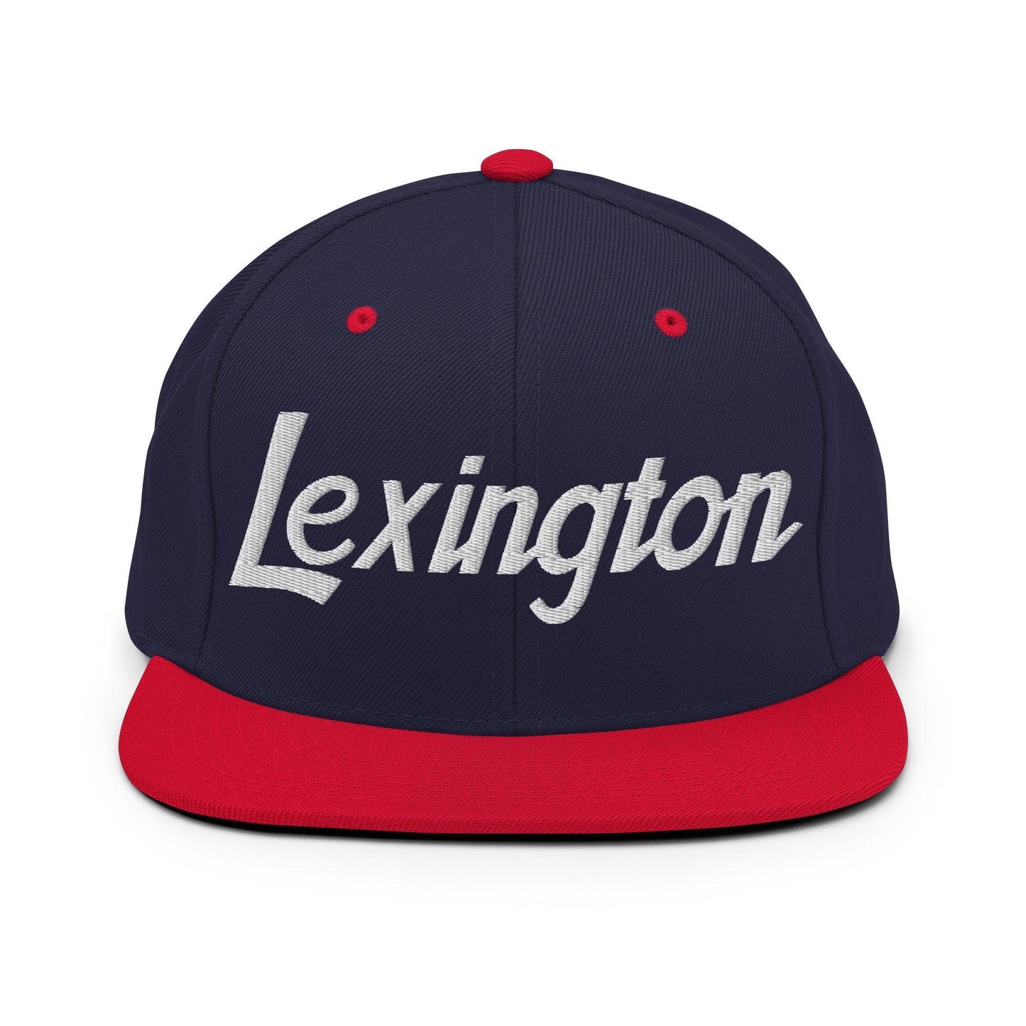 Lexington Script Snapback Hat Navy/ Red