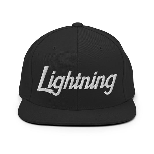 Lightning School Mascot Script Snapback Hat Black