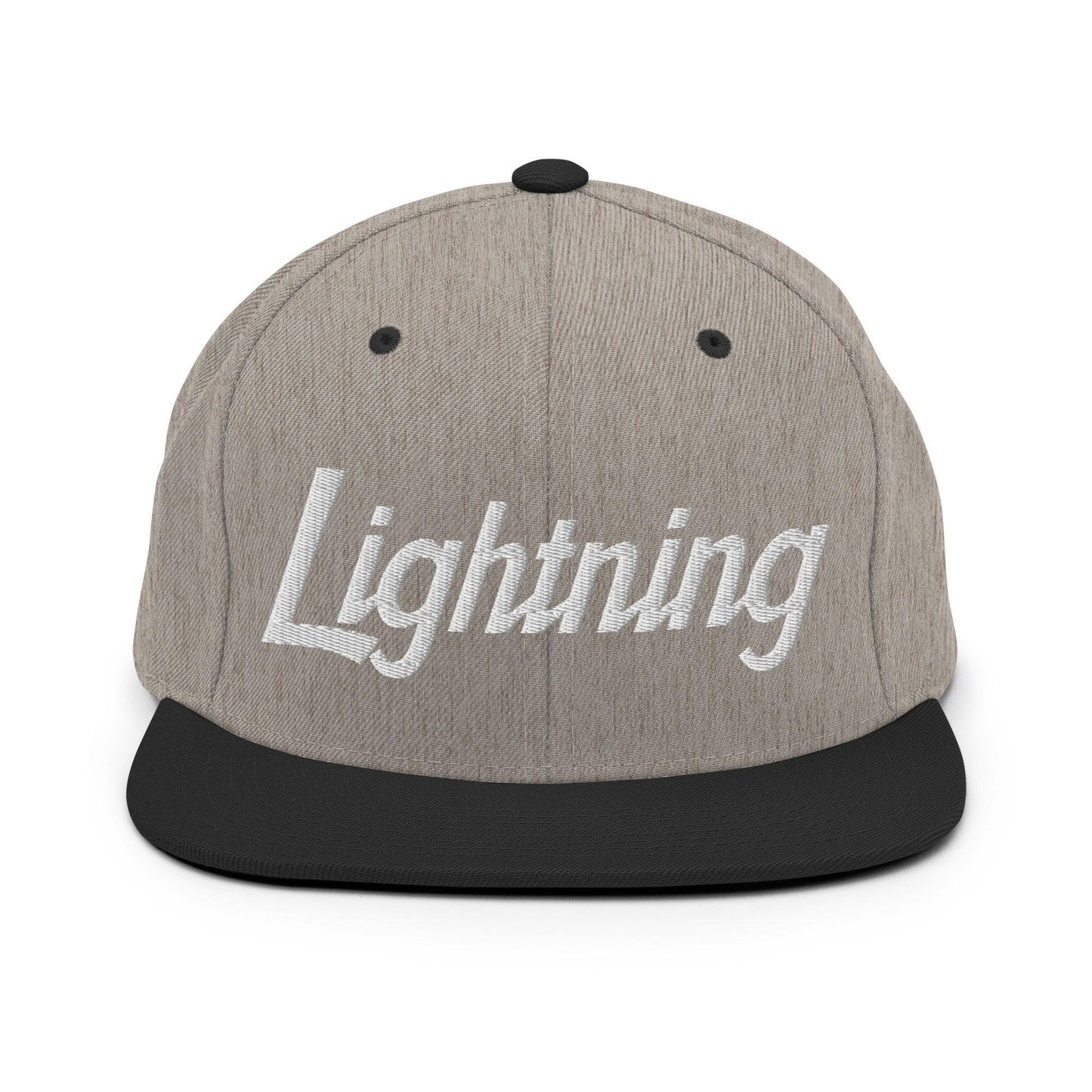 Lightning School Mascot Script Snapback Hat Heather/Black