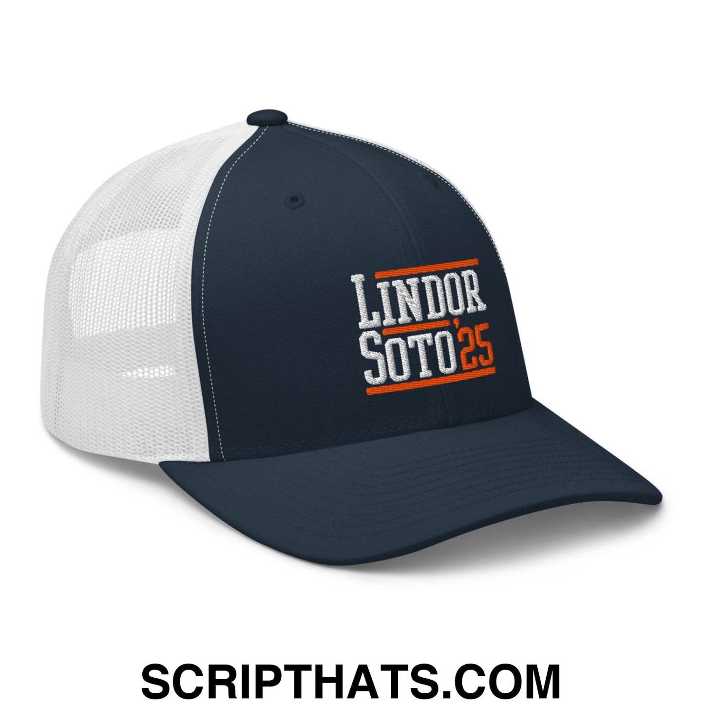 Lindor Soto '25 2025 Embroidered Mesh Trucker Hat Navy White