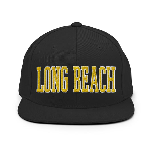 Long Beach Block Snapback Hat Black