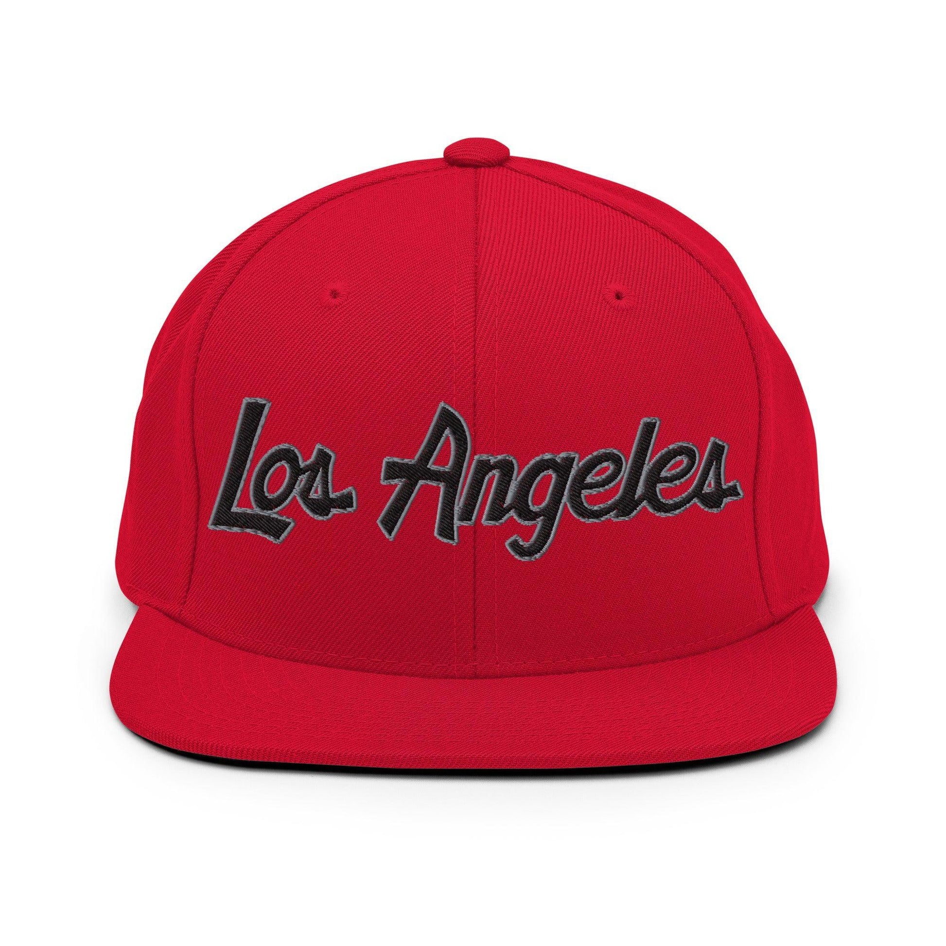 Los Angeles Baseball Script Snapback Hat Red