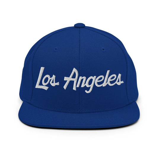 Los Angeles Baseball Script Snapback Hat Royal Blue