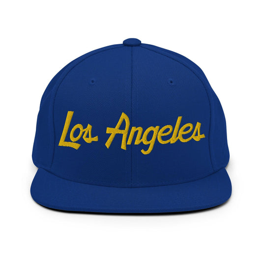 Los Angeles Football Script Snapback Hat Royal Blue