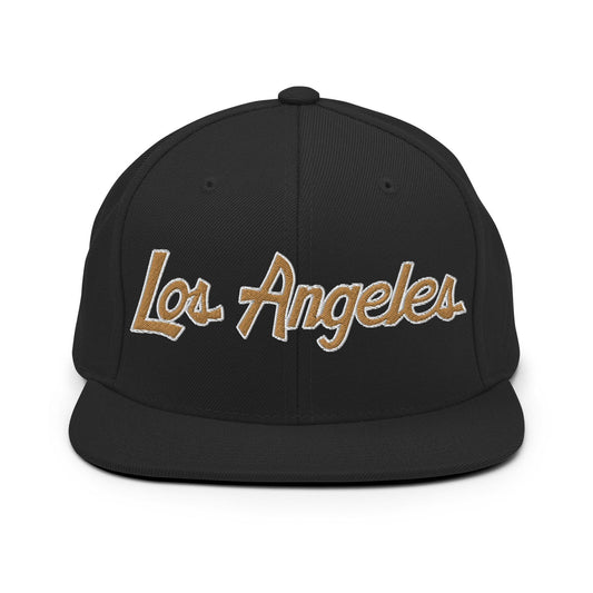 Los Angeles Hockey Script Snapback Hat Black