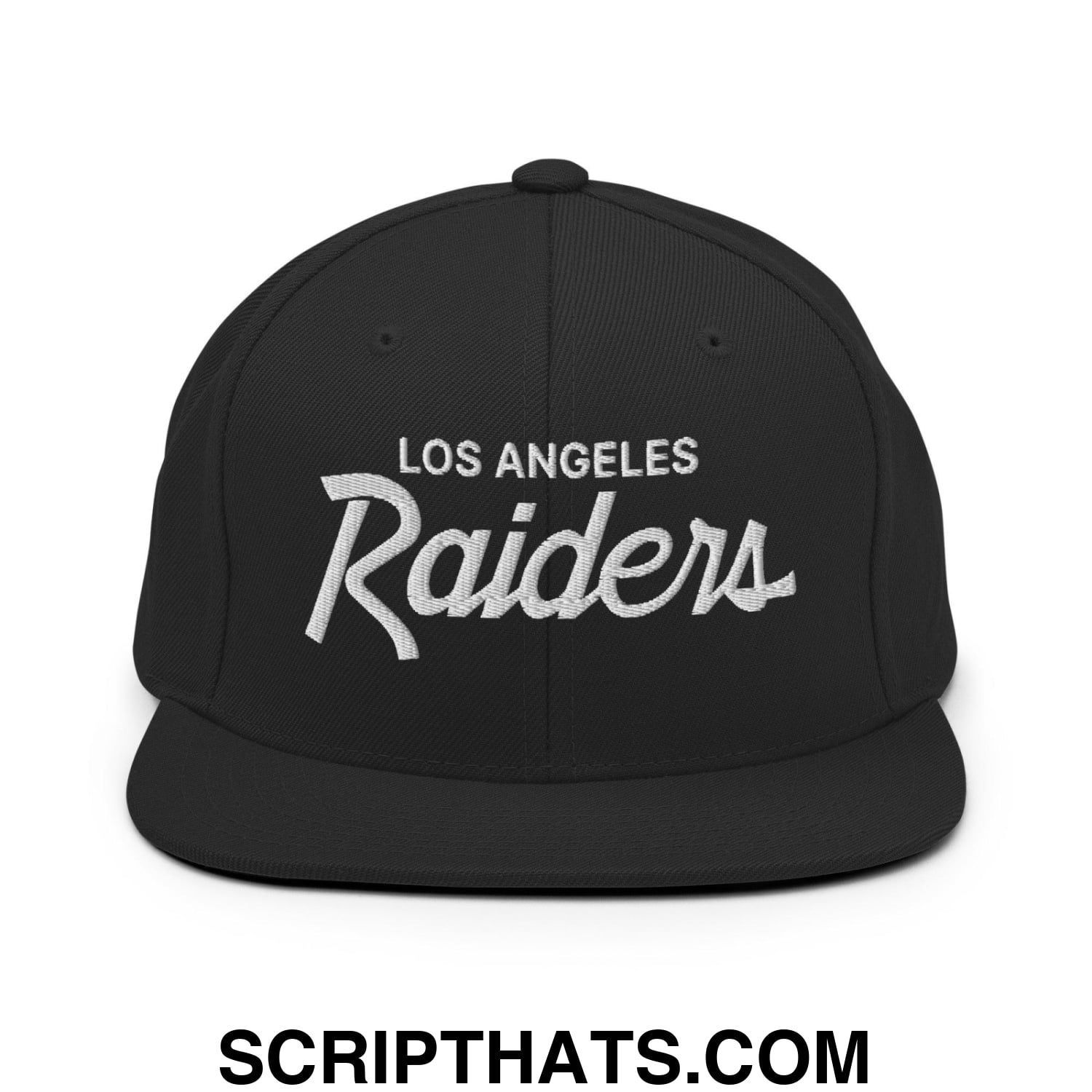 Vintage Los Angeles Raiders キャップ ブラック Los Angeles LA Raiders Vintage Sports Script Embroidered Flat Bill