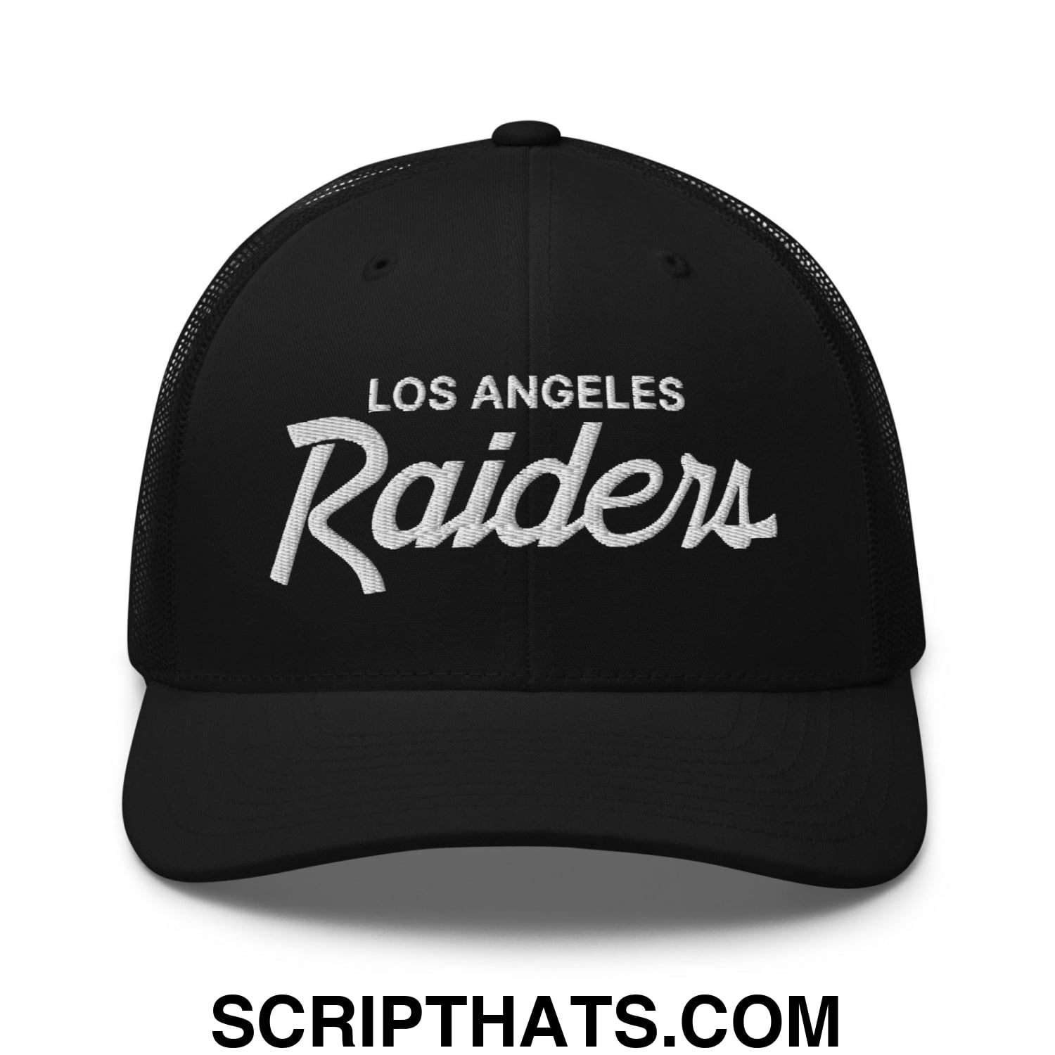 Los Angeles LA Raiders Vintage Sports Script Embroidered Mesh