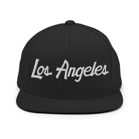 Los Angeles Script Snapback Hat Black