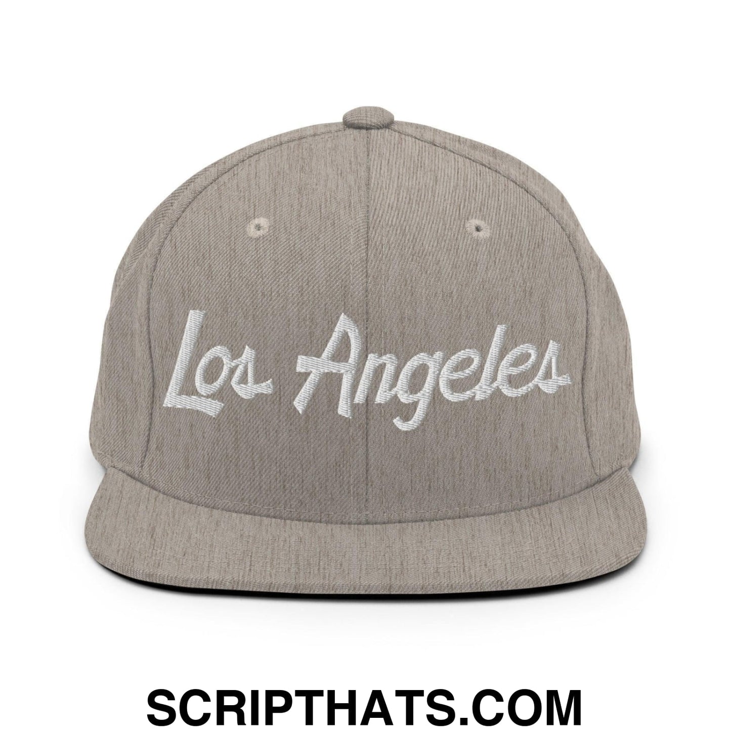 Los Angeles Script Snapback Hat Heather Grey
