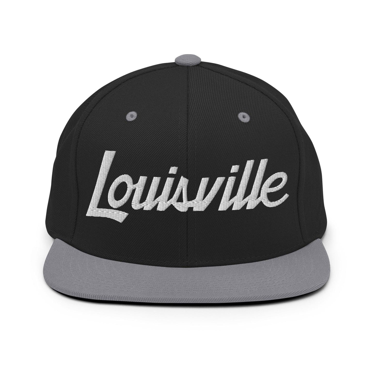 Louisville Script Snapback Hat Black/ Silver