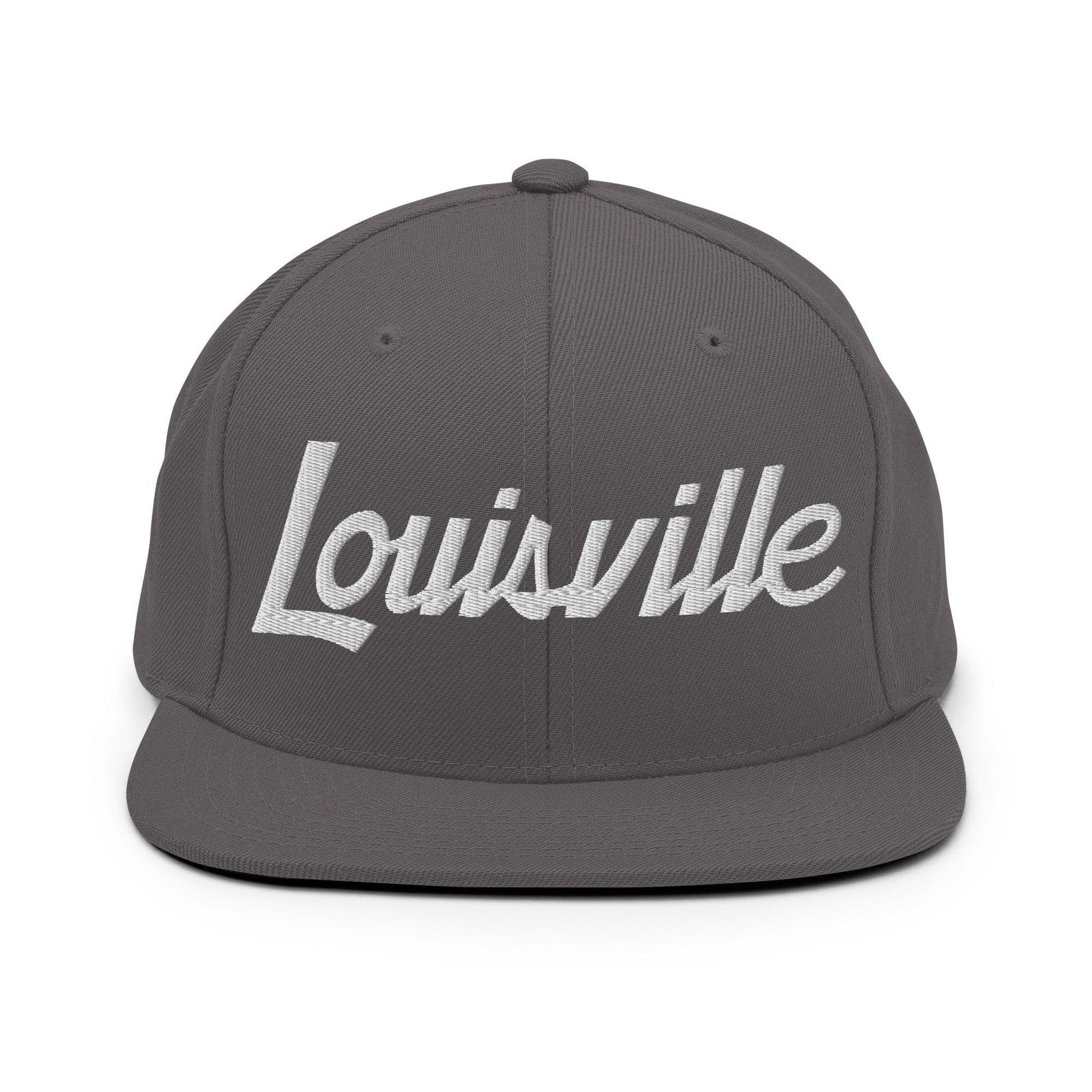 Louisville Script Snapback Hat Dark Grey