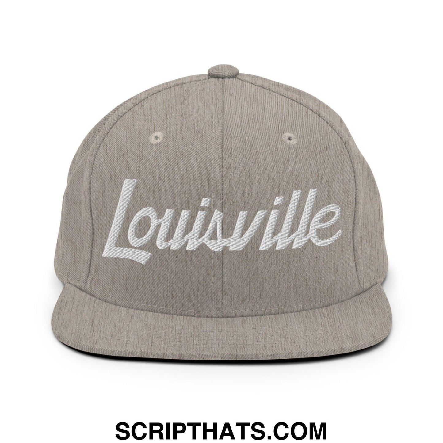Louisville Script Snapback Hat Heather Grey