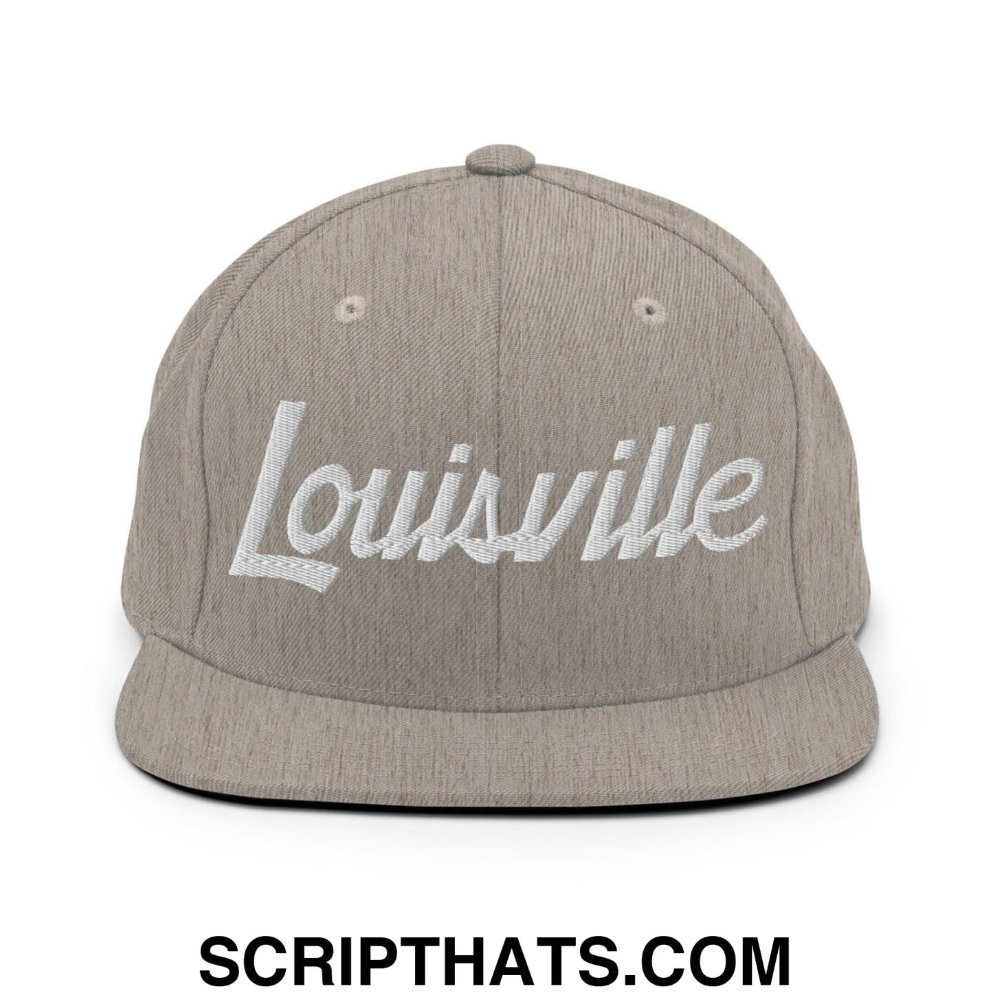 Louisville Script Snapback Hat Heather Grey