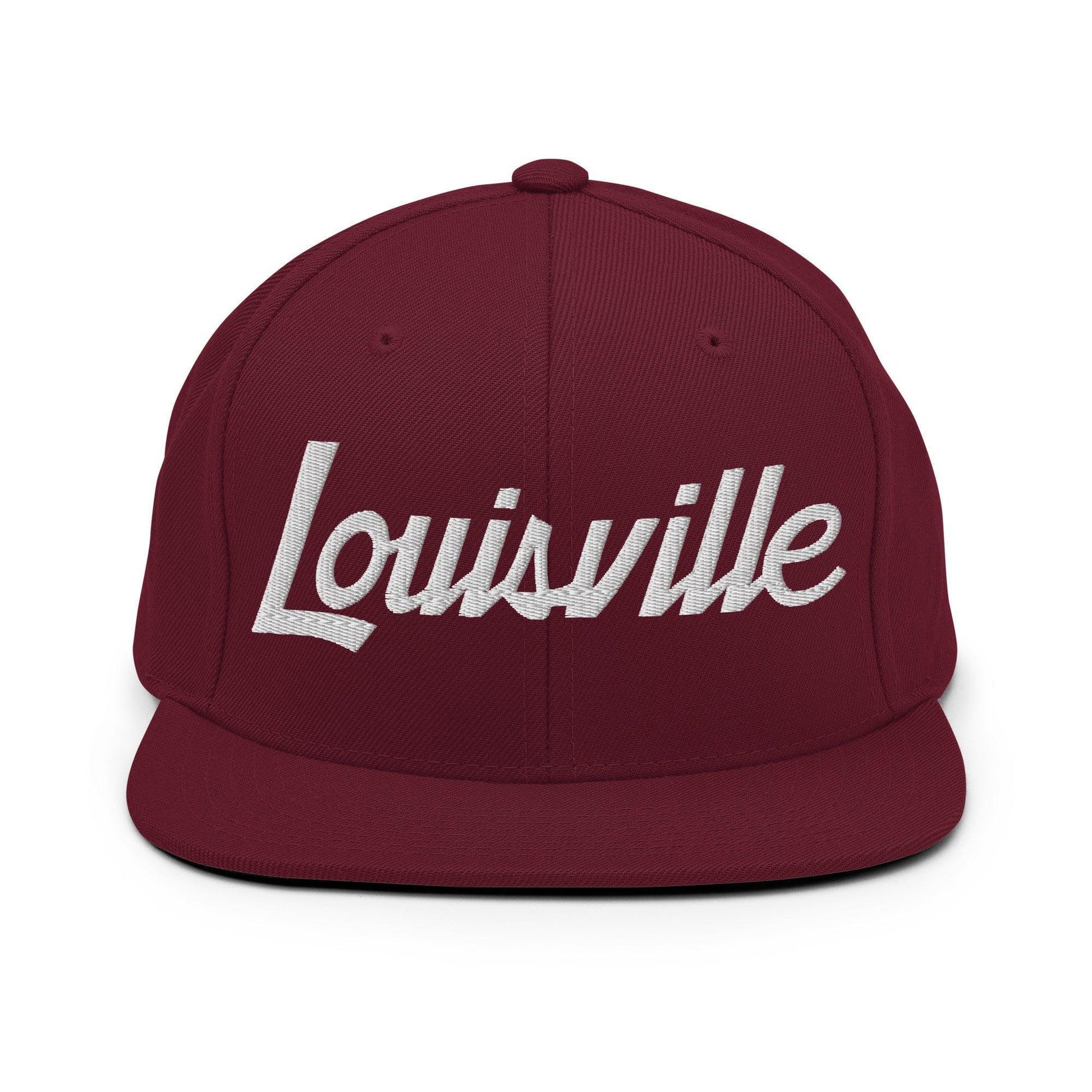 Louisville Script Snapback Hat Maroon