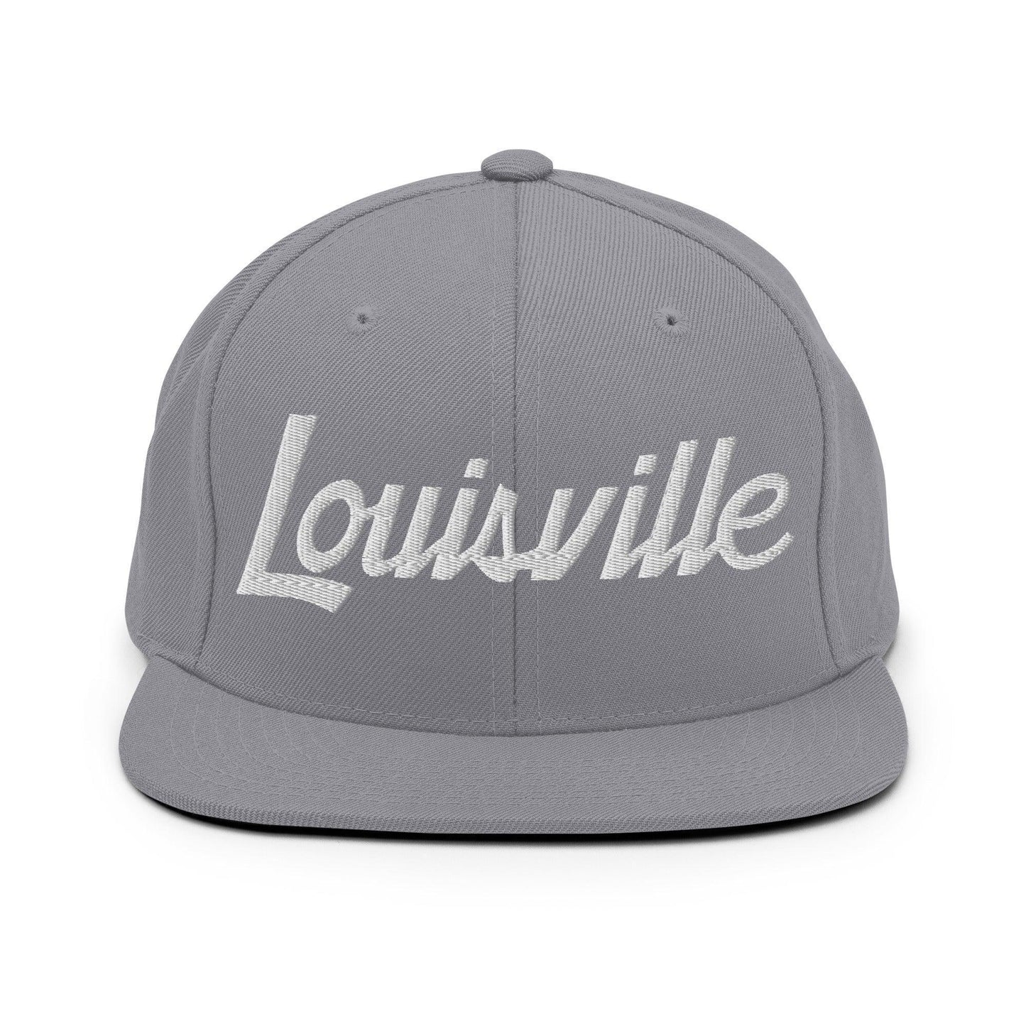Louisville Script Snapback Hat Silver