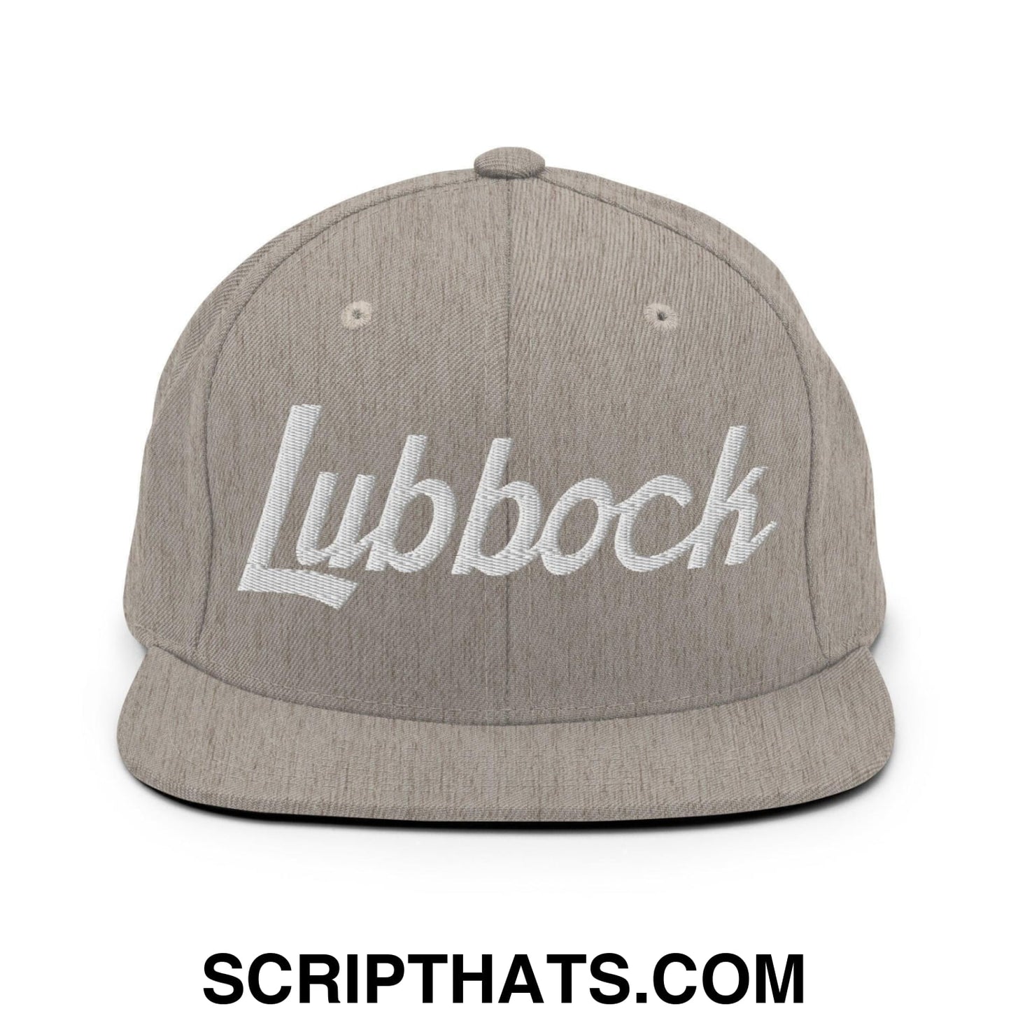 Lubbock Script Snapback Hat Heather Grey