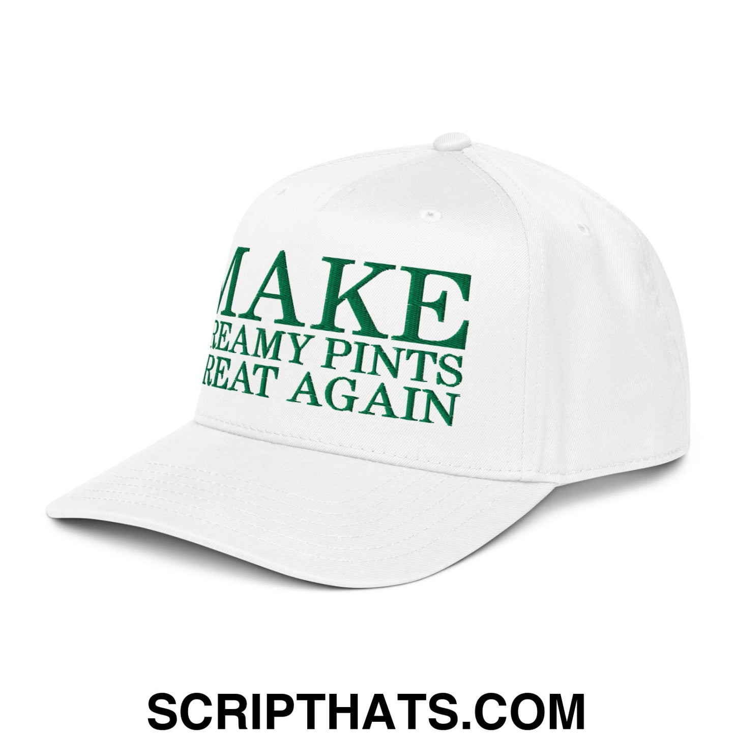 Make Creamy Pints Great Again Embroidered Baseball Snapback Hat White