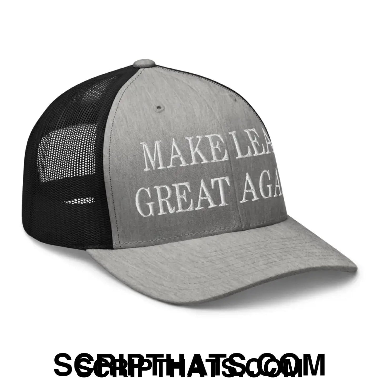 Make Lean Great Again Embroidered Mesh Trucker Hat Moss Khaki