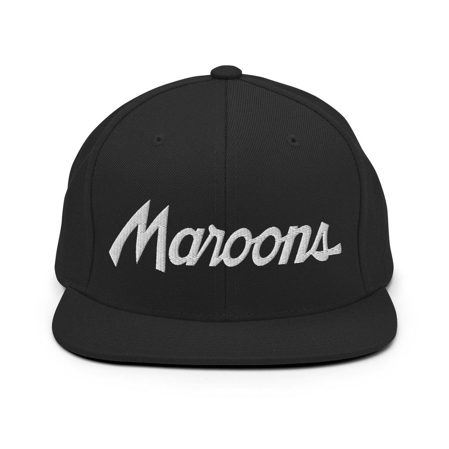 Maroons School Mascot Script Snapback Hat Black