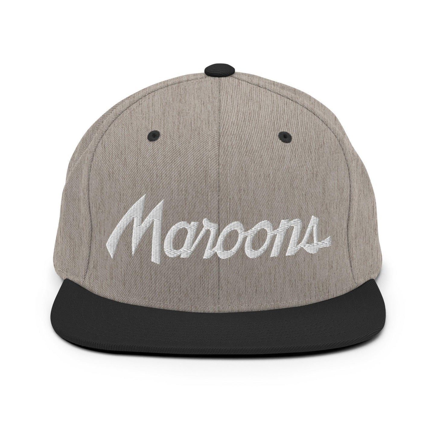 Maroons School Mascot Script Snapback Hat Heather/Black