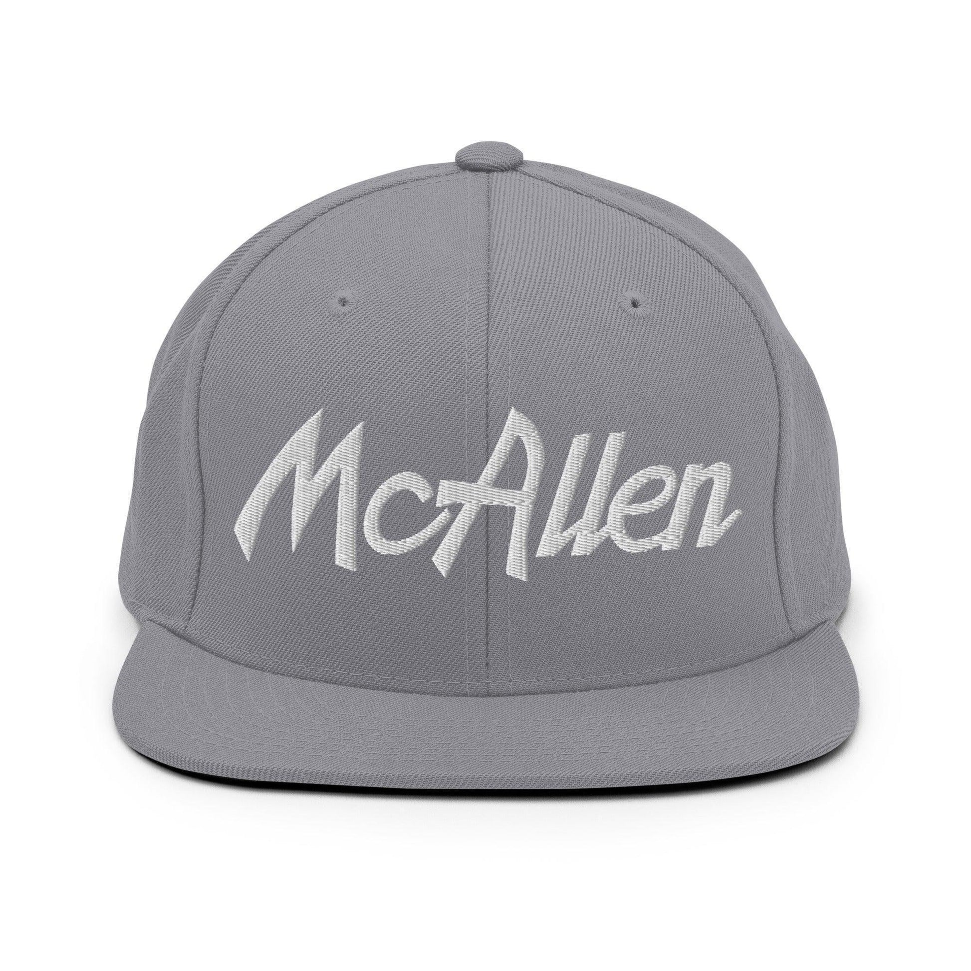 McAllen Script Snapback Hat Silver