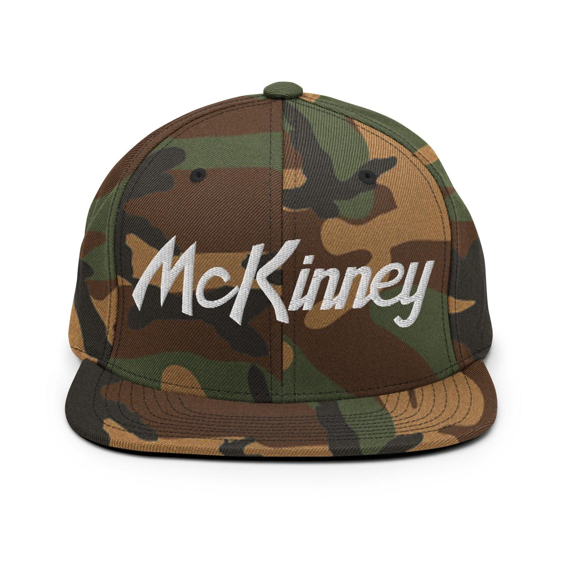 McKinney Script Snapback Hat Green Camo