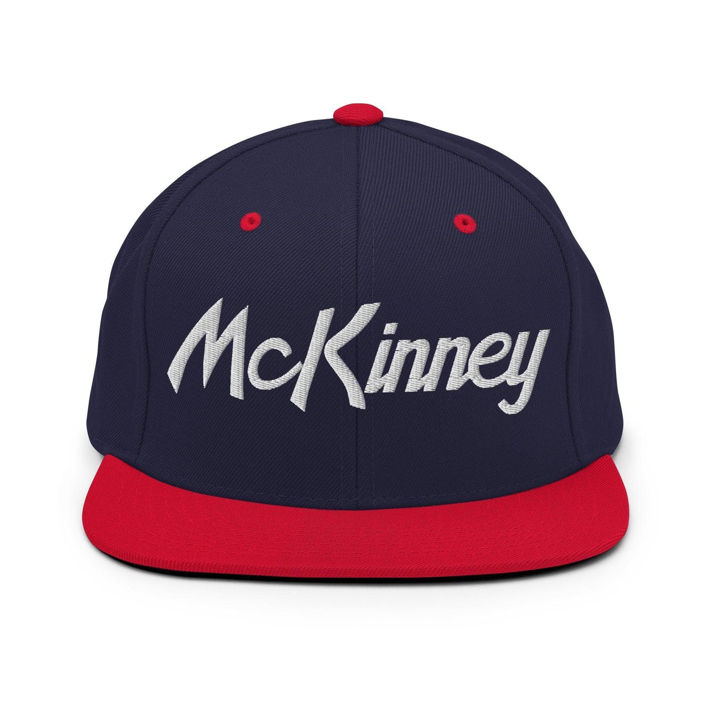 McKinney Script Snapback Hat Navy/ Red