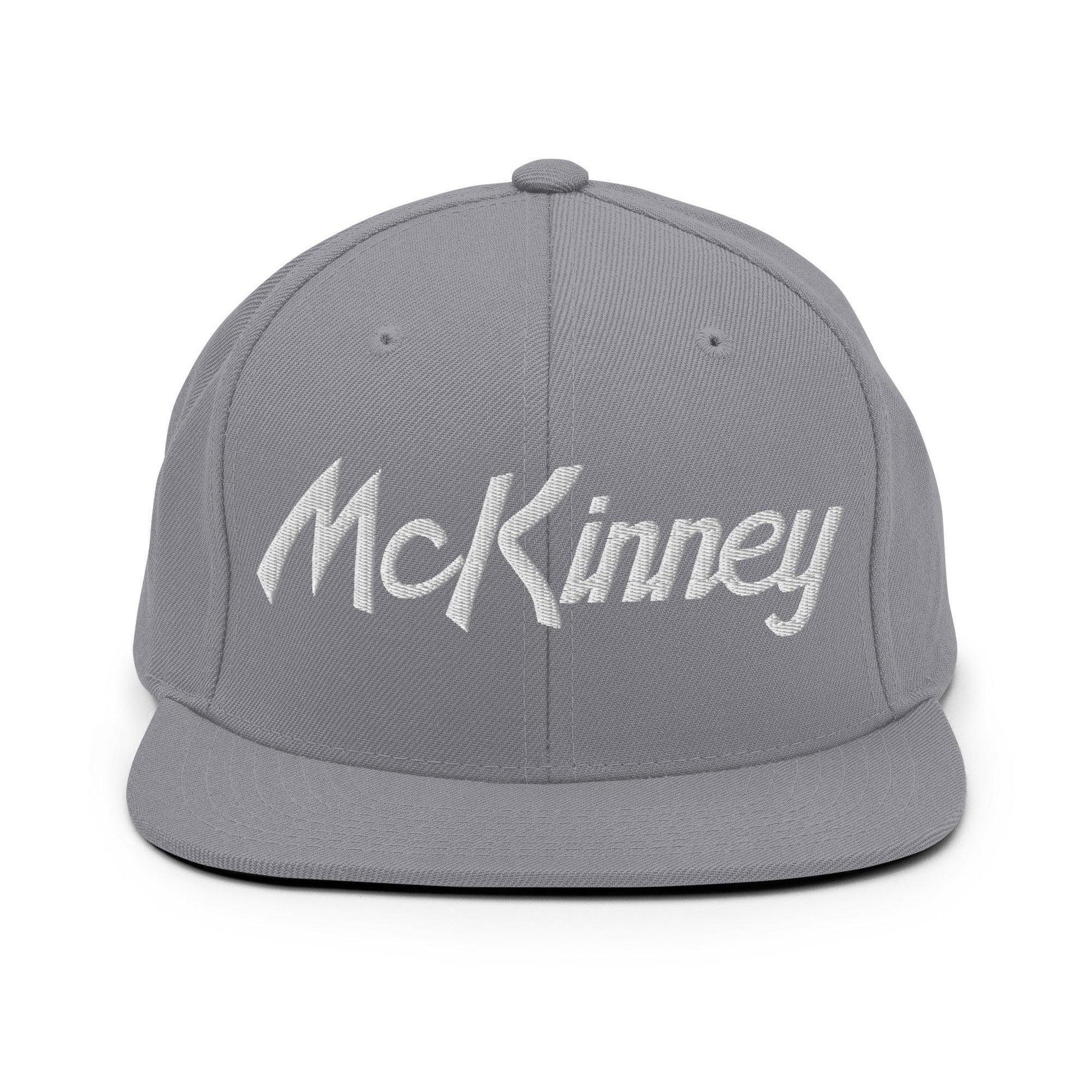 McKinney Script Snapback Hat Silver