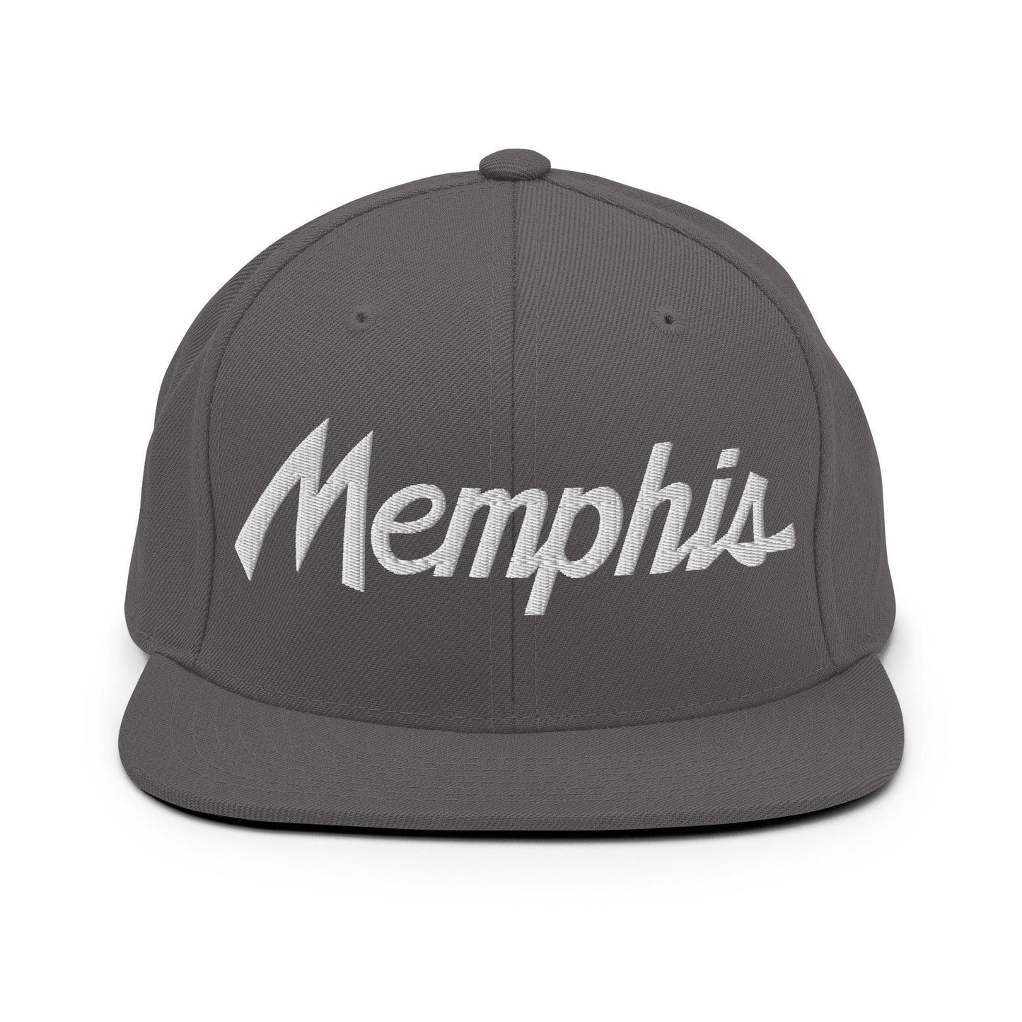 Memphis Script Snapback Hat Dark Grey