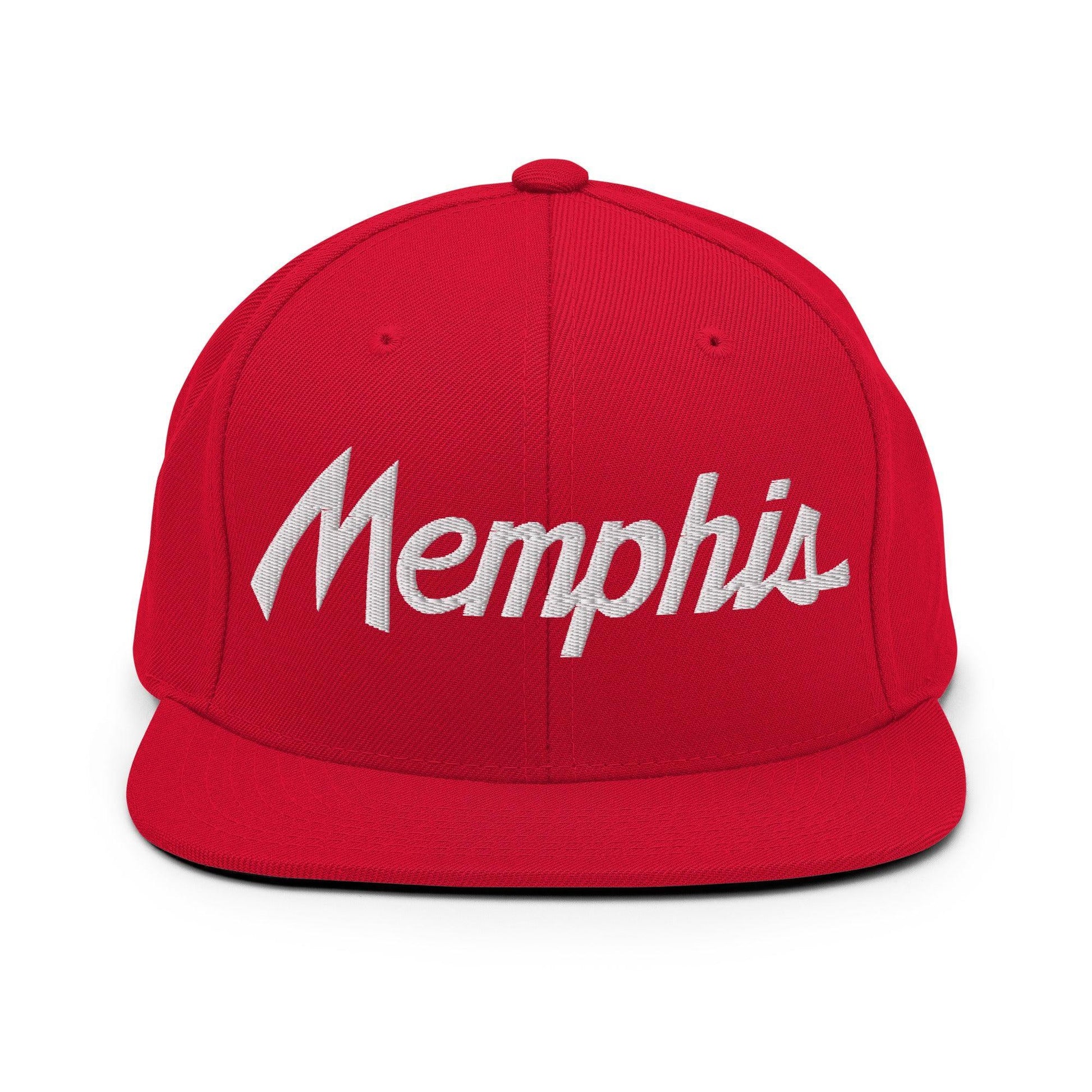 Memphis Script Snapback Hat Red