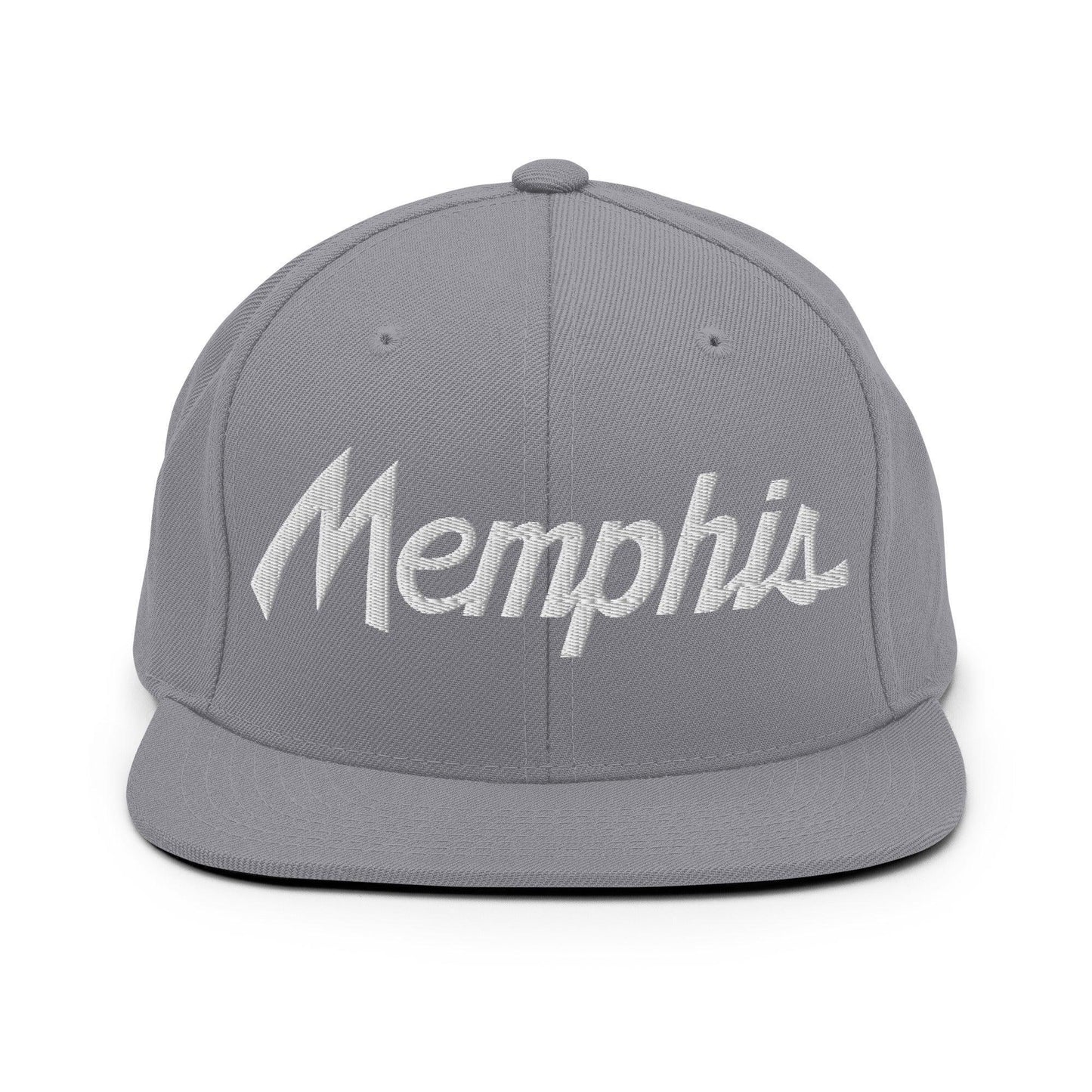 Memphis Script Snapback Hat Silver