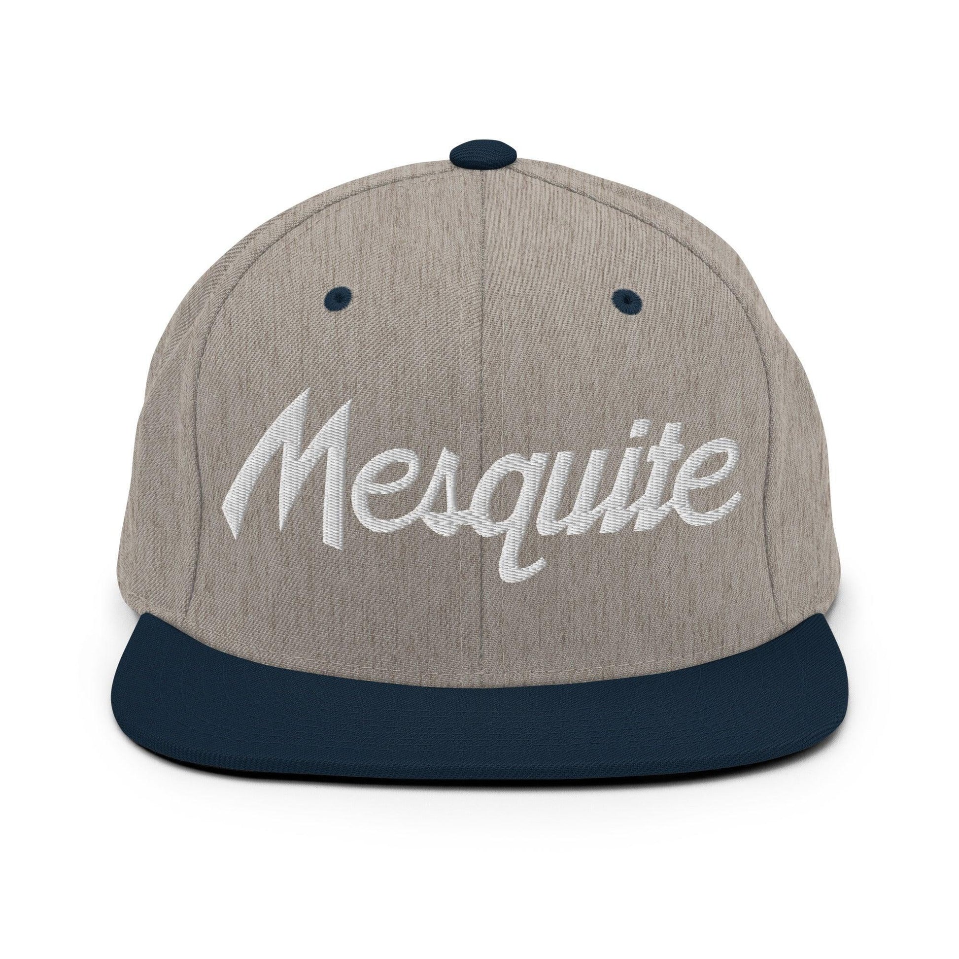 Mesquite Script Snapback Hat Heather Grey/ Navy