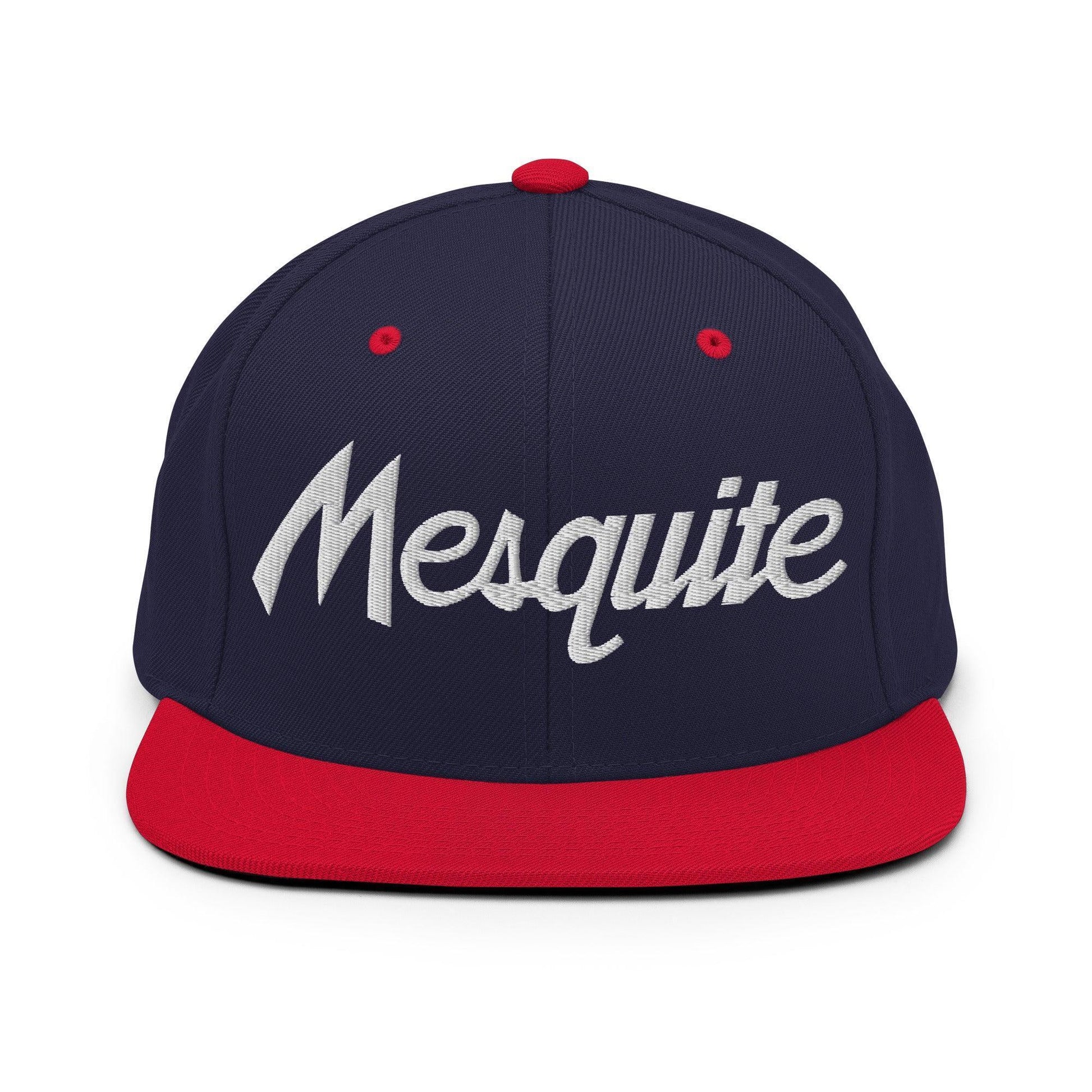 Mesquite Script Snapback Hat Navy/ Red