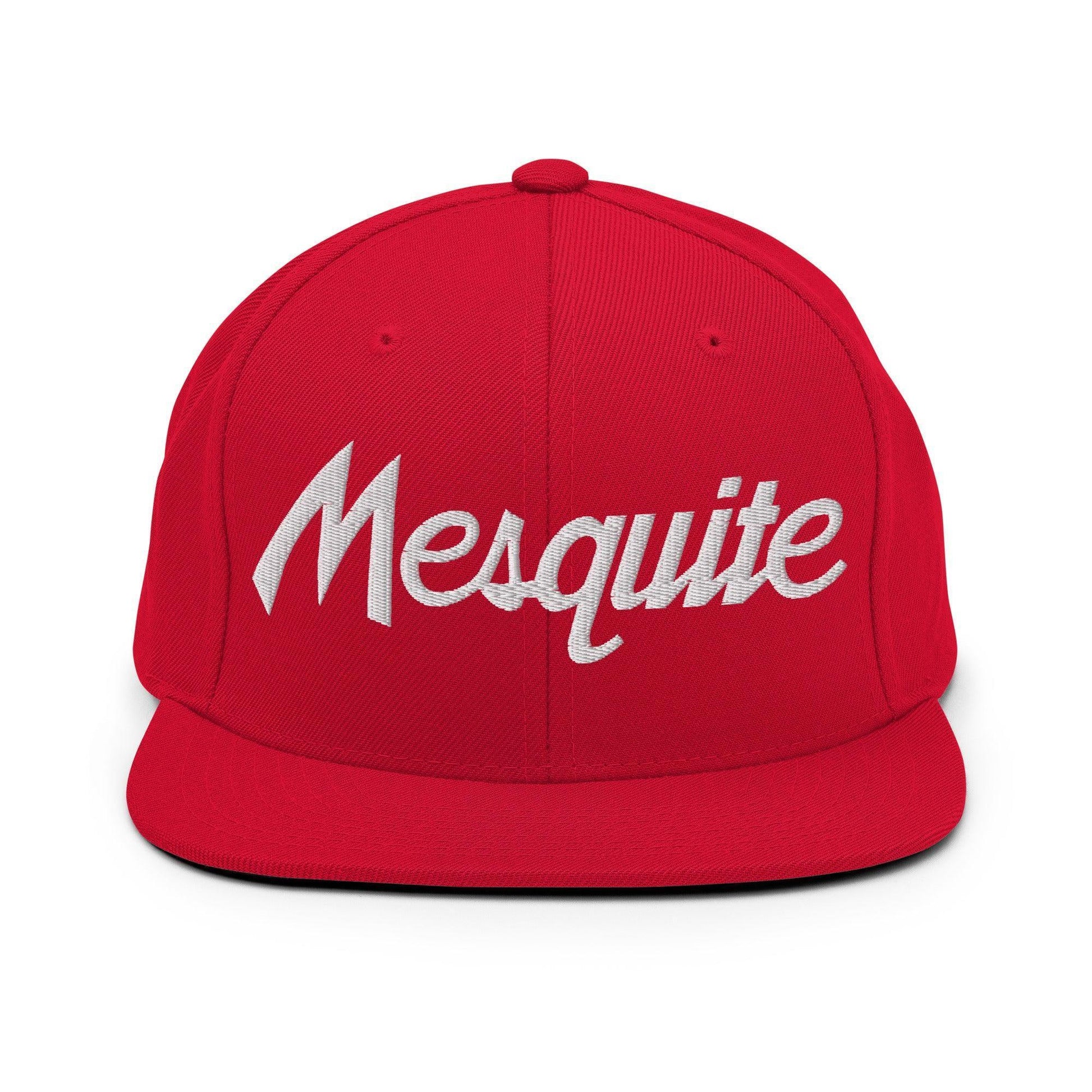 Mesquite Script Snapback Hat Red