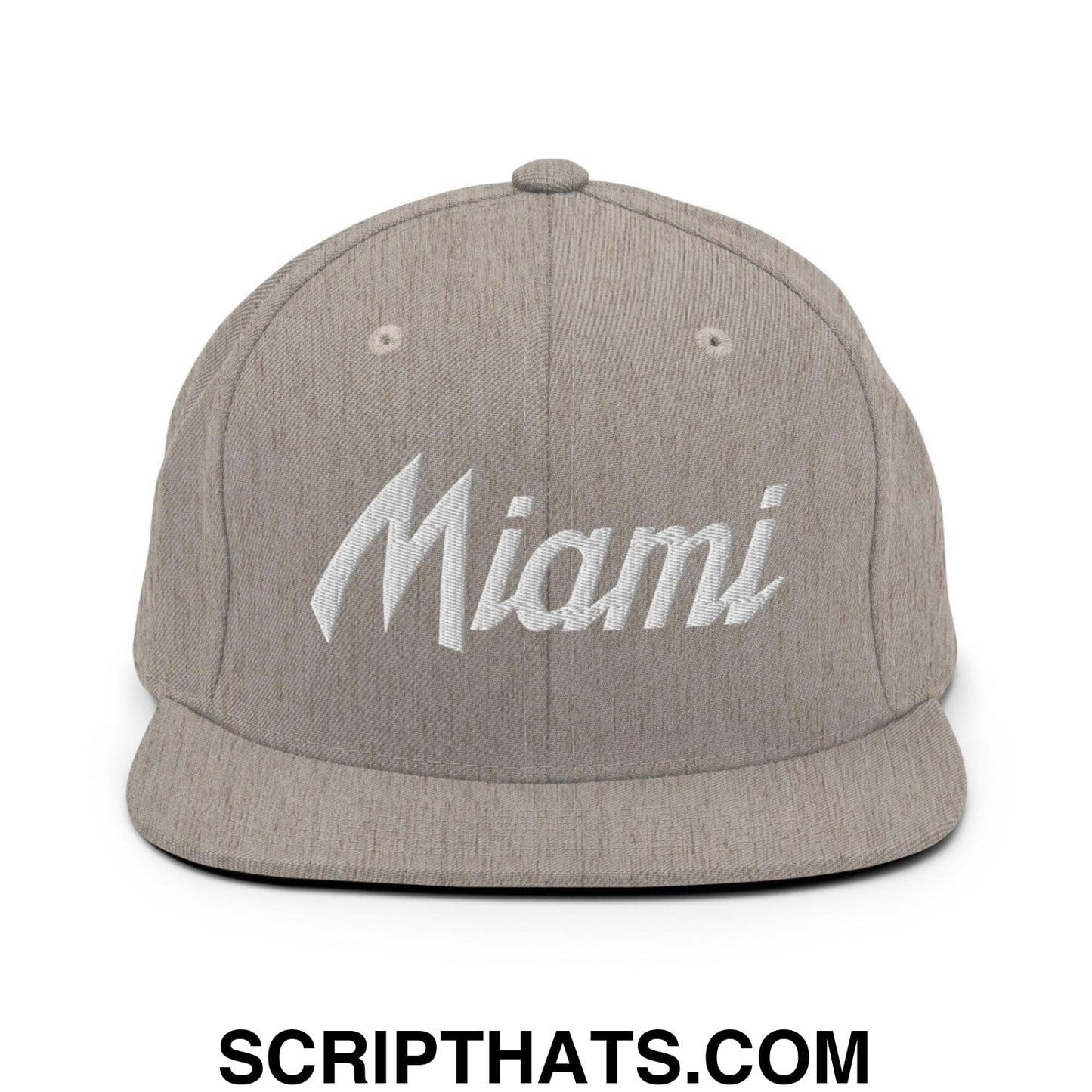 Miami Script Snapback Hat Heather Grey